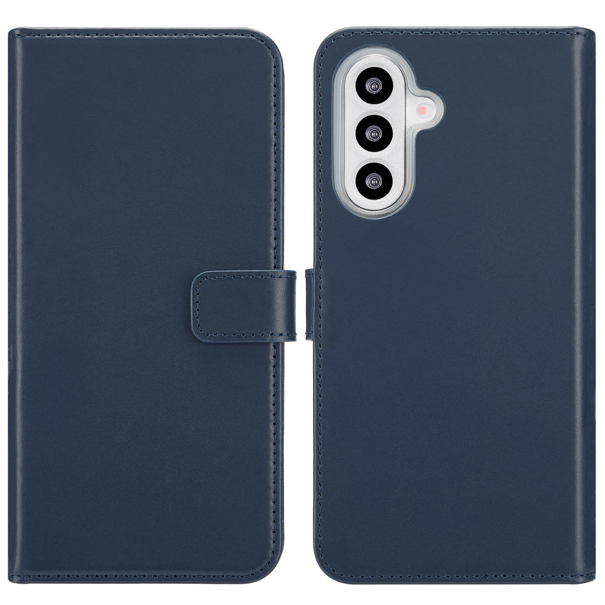 Selencia Echt Leren Bookcase voor de Samsung Galaxy A26 - Blauw
