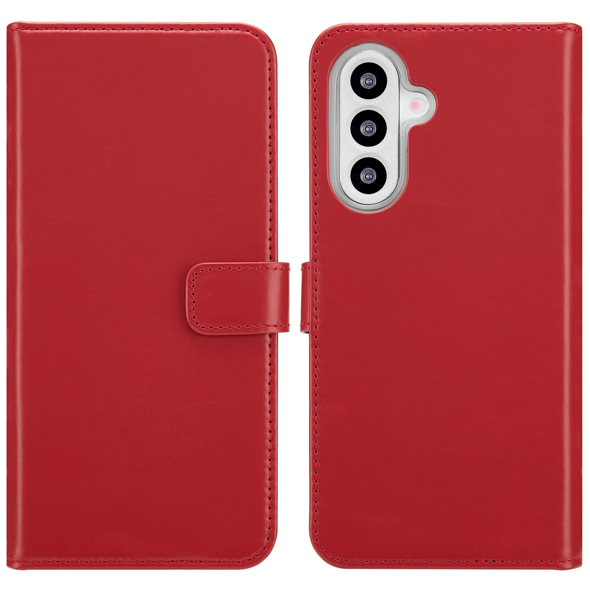Selencia Echt Leren Bookcase voor de Samsung Galaxy A26 - Rood