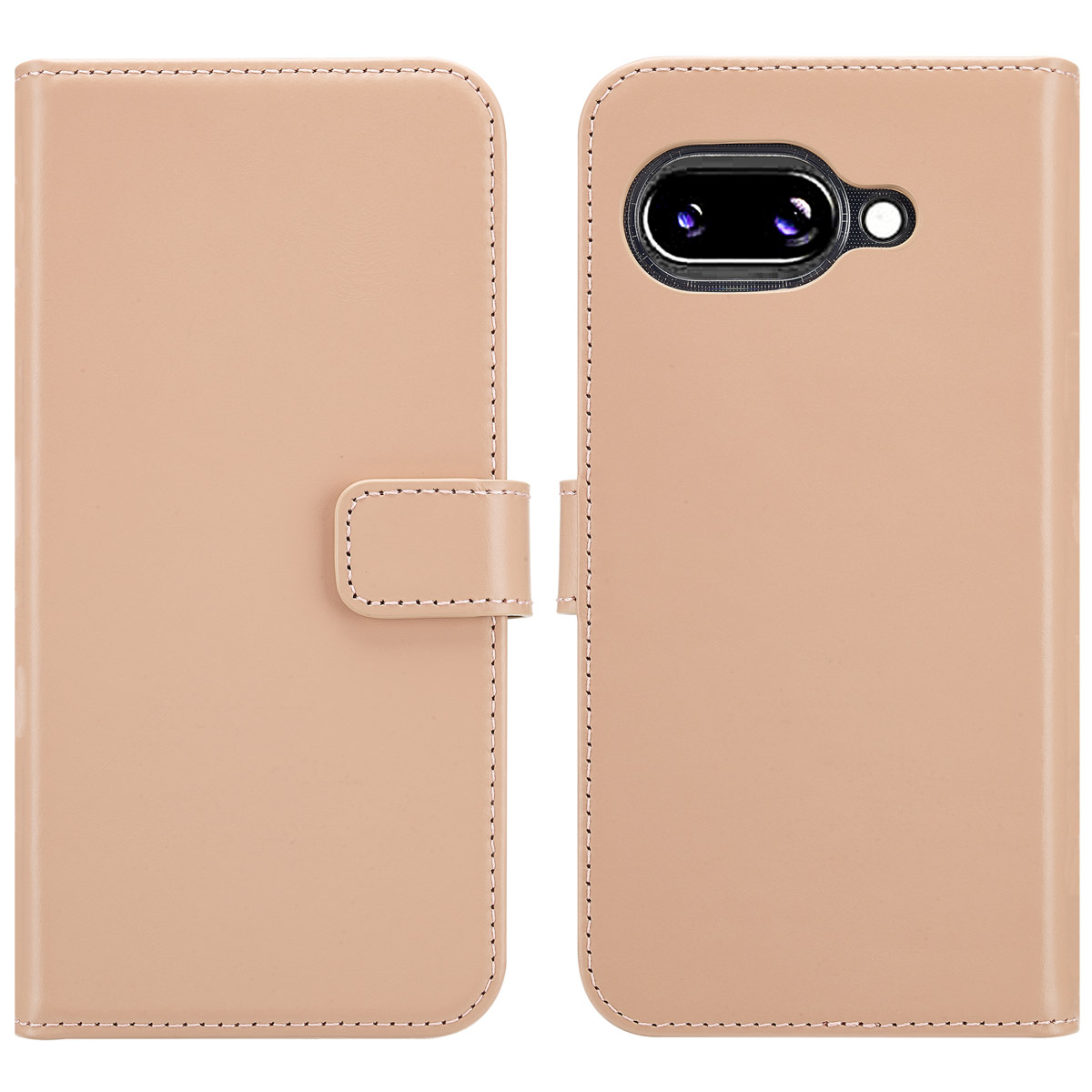 Selencia Echt Leren Bookcase voor de Google Pixel 9A - Dusty Pink