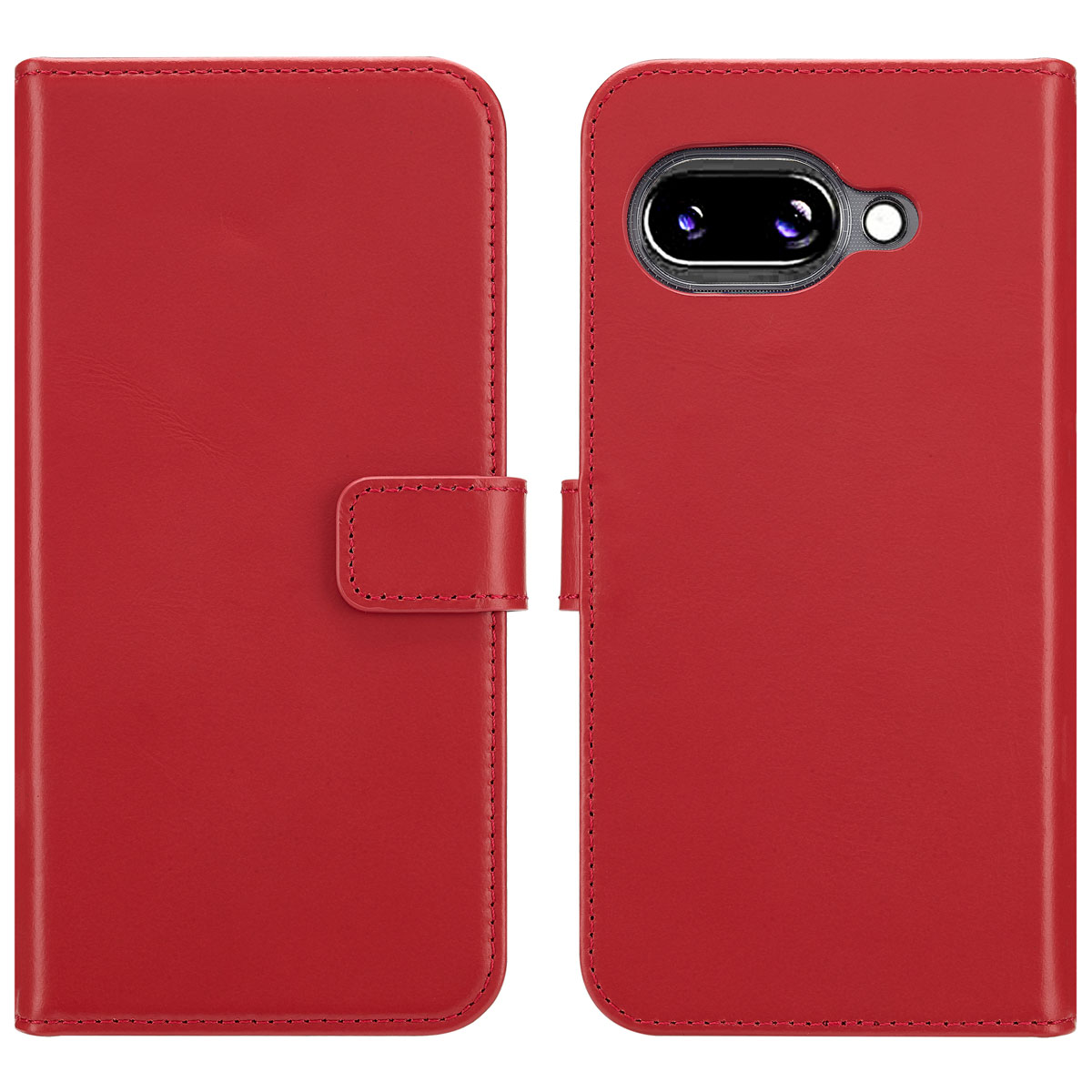 Selencia Echt Leren Bookcase voor de Google Pixel 9A - Rood