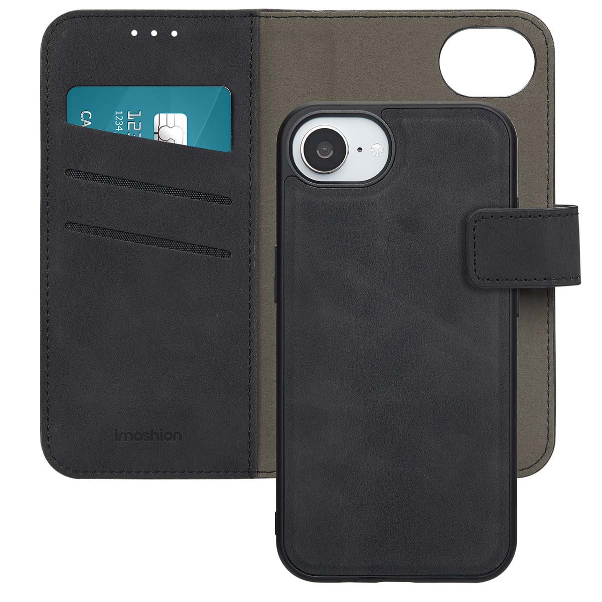imoshion Etui de télephone luxe 2-en-1 amovible Apple iPhone 17e / 16e - Noir