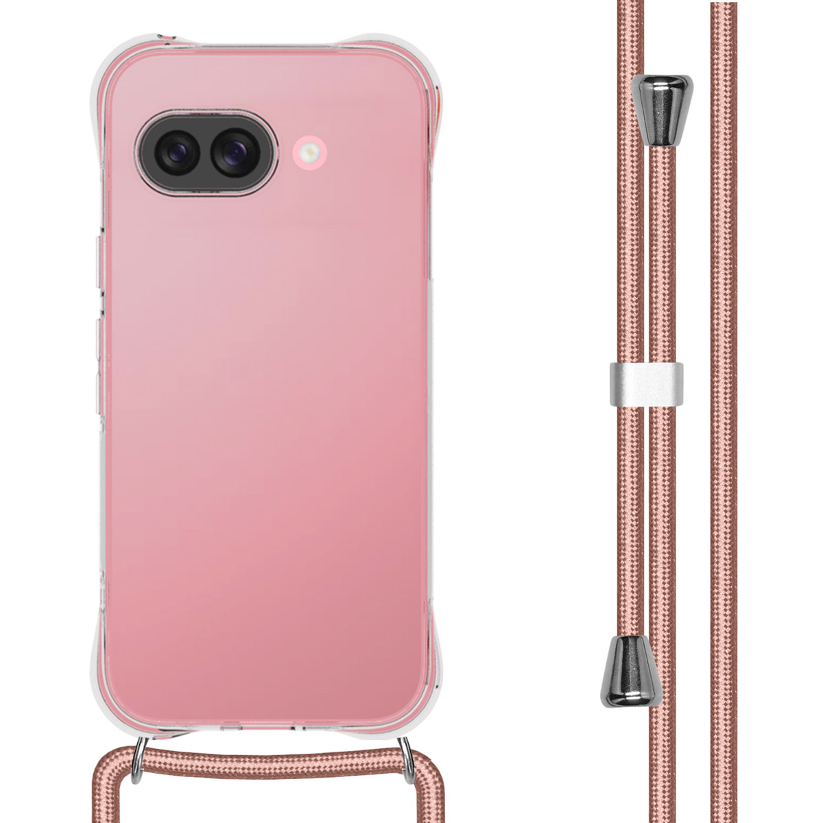 imoshion Coque arrière Transparente avec cordon Google Pixel 9A - Rose Doré