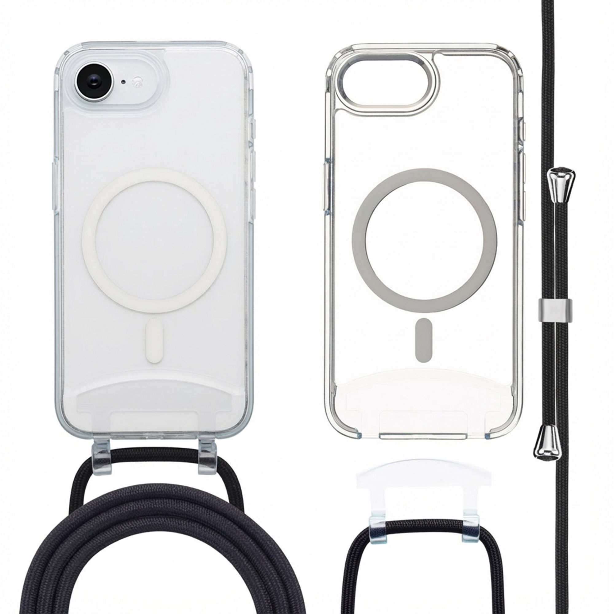 imoshion MagSafe Backcover met afneembaar koord voor de Apple iPhone 17e / 16e - Transparant