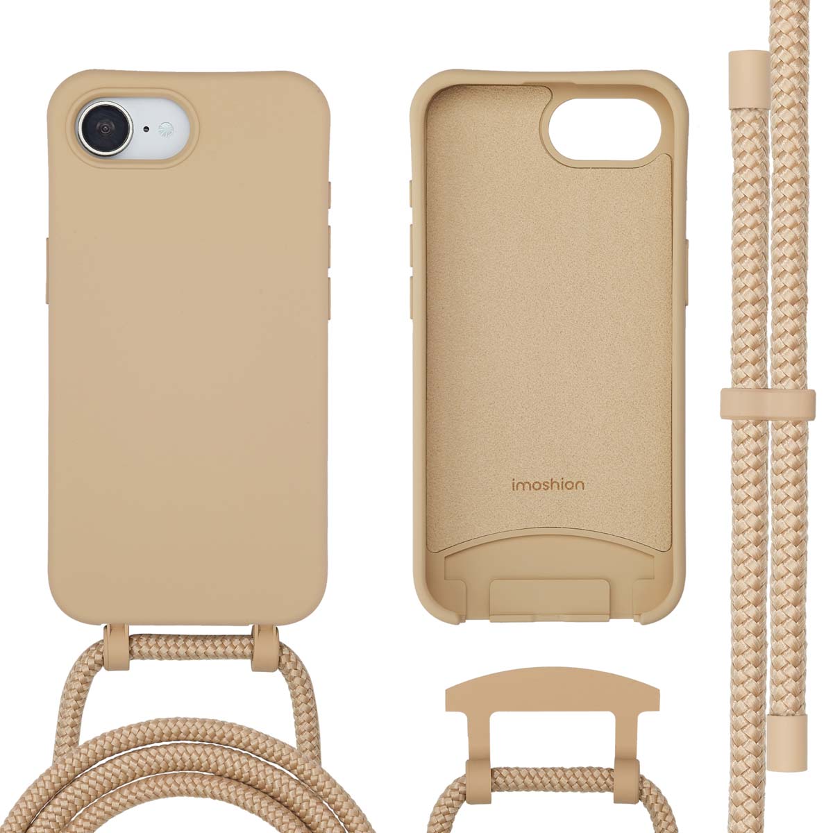 imoshion Coque arrière Color avec cordon amovible et MagSafe Apple iPhone 17e / 16e - Nude