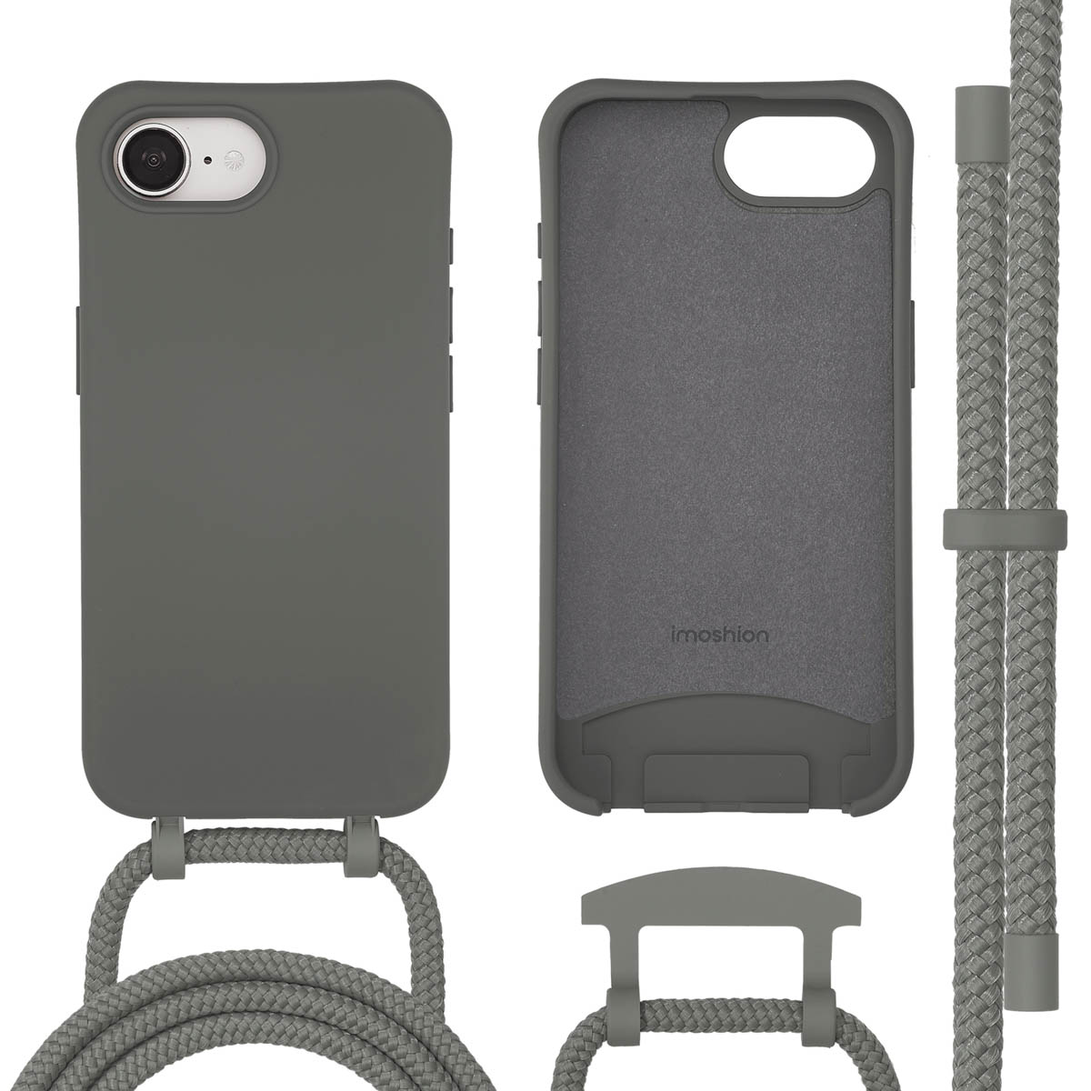 imoshion Coque arrière Color avec cordon amovible et MagSafe Apple iPhone 17e / 16e - Black Coffee