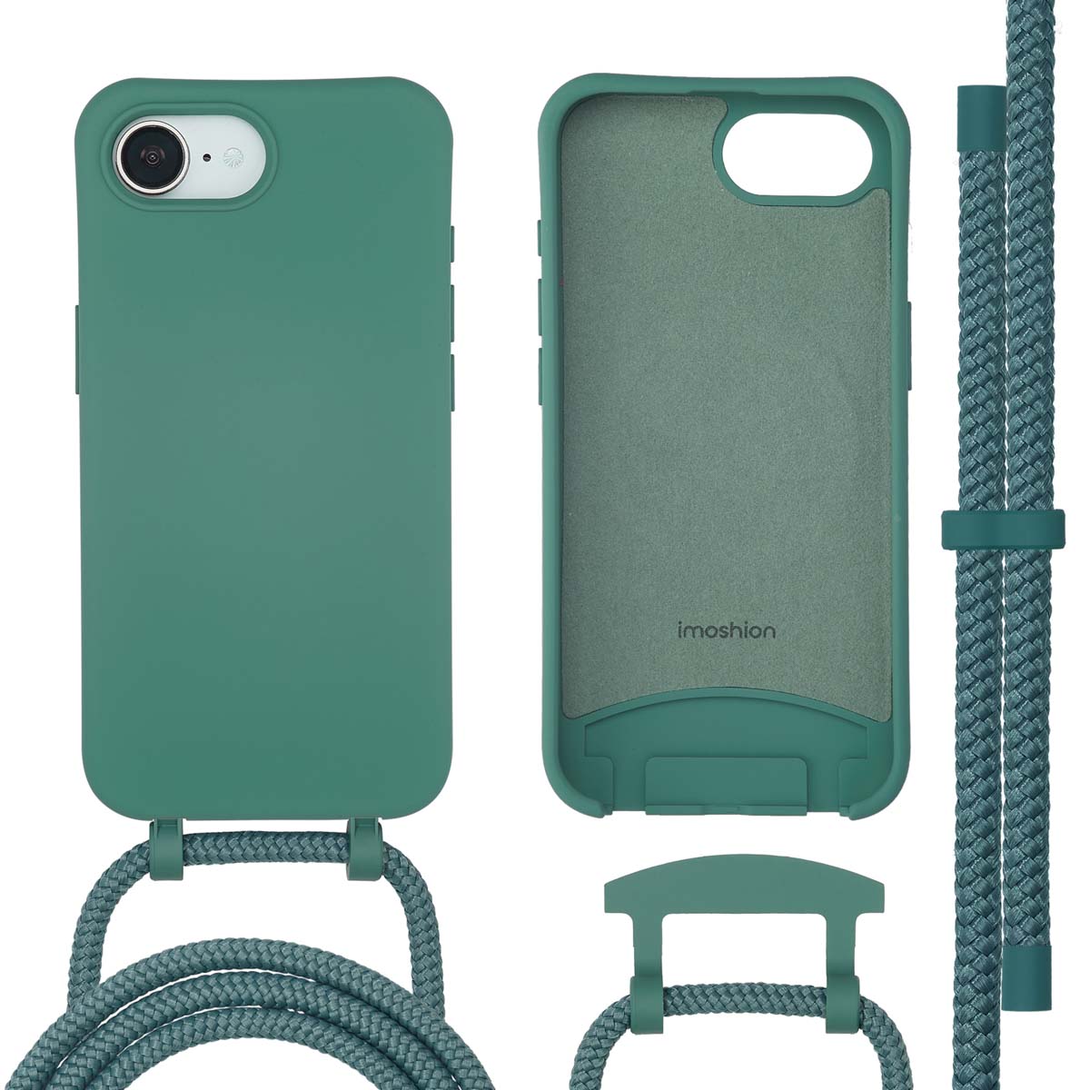 imoshion Color Backcover met afneembaar koord met MagSafe voor de Apple iPhone 17e / 16e - Donkergroen