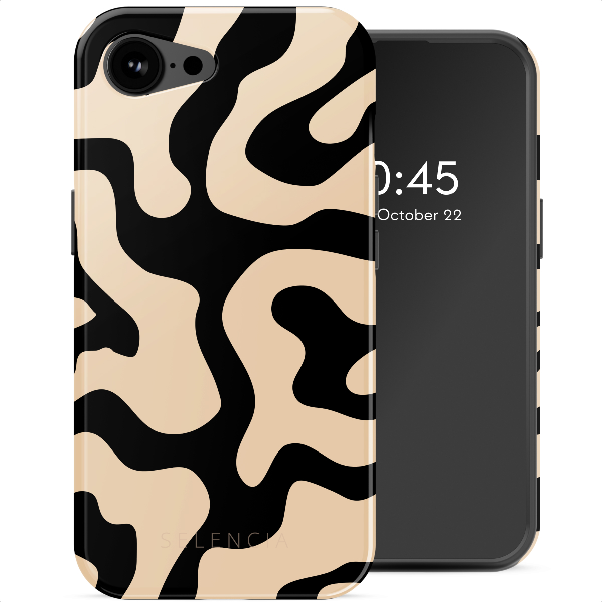 Selencia Coque arrière Vivid avec MagSafe Apple iPhone 17e / 16e - Art Wave Black
