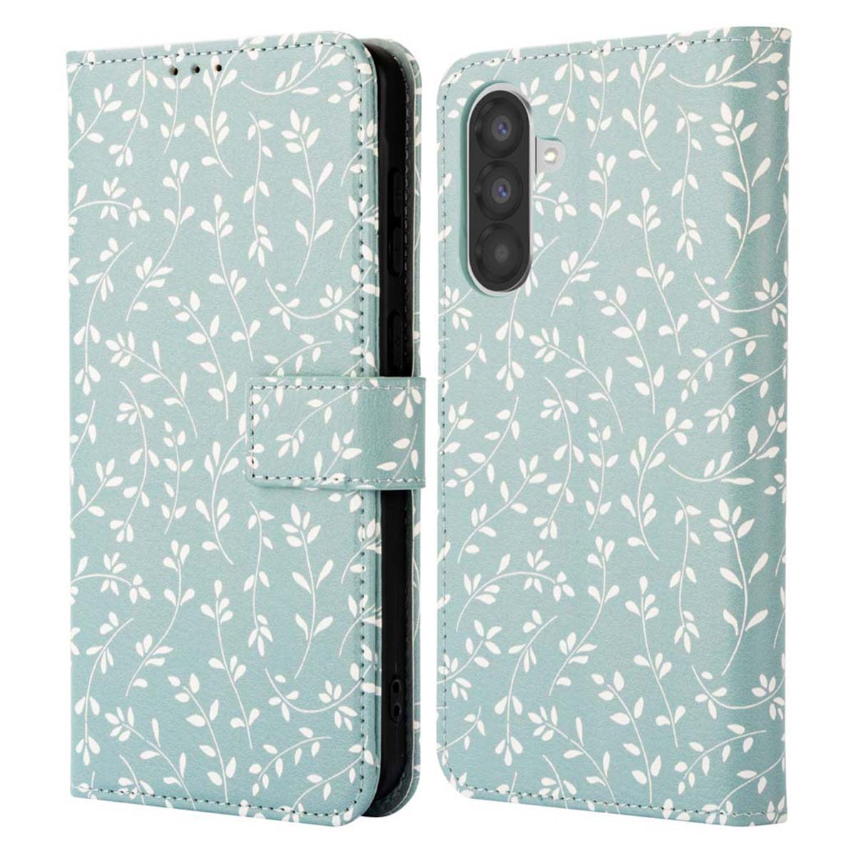 imoshion Design Bookcase voor de Samsung Galaxy A36 - Smoke Green Flowers