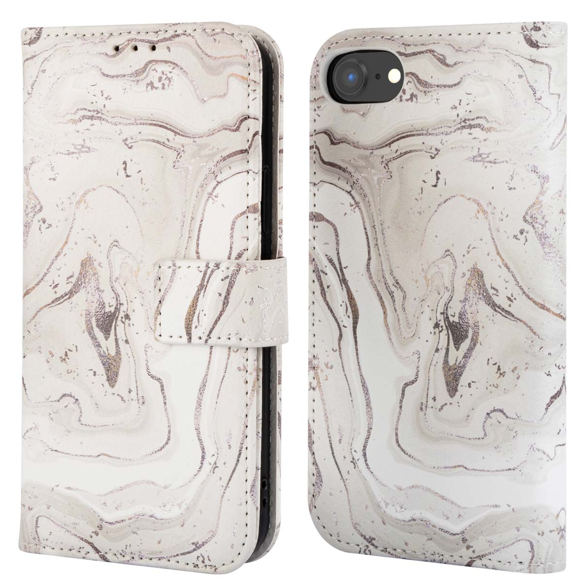 imoshion Design Bookcase voor de Apple iPhone SE (2022 / 2020) / 8 / 7 / 6(s) - Sandy Marble