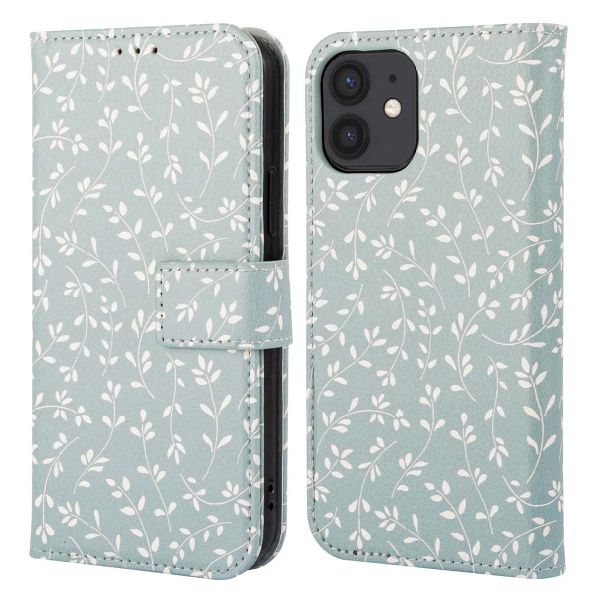 imoshion Design Bookcase voor de Apple iPhone 11 - Smoke Green Flowers