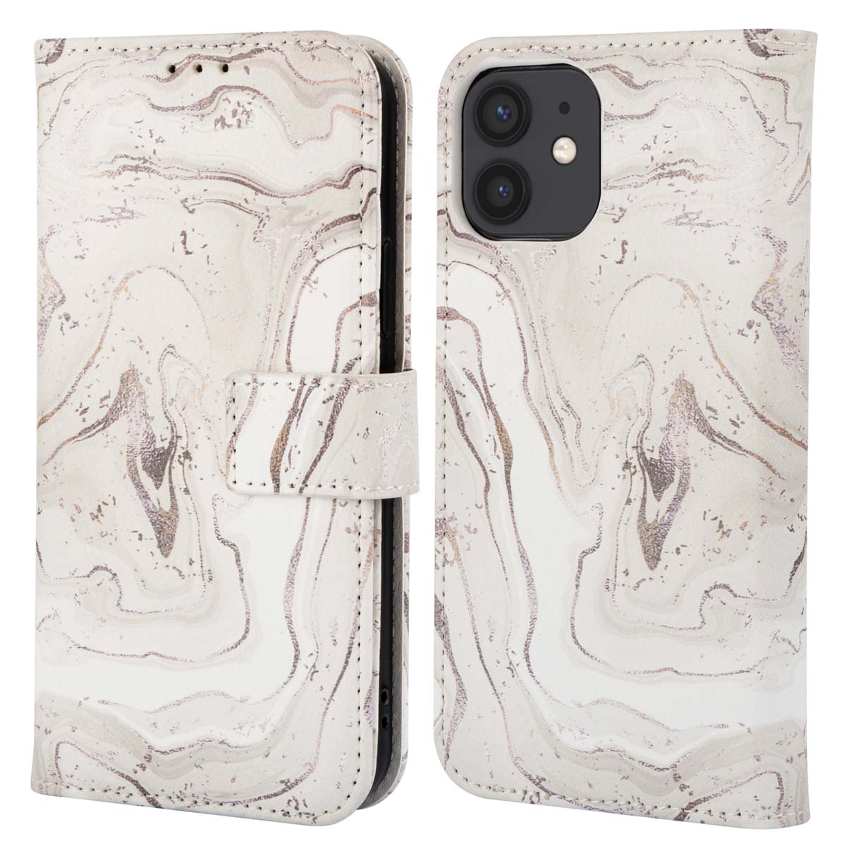 imoshion Design Bookcase voor de Apple iPhone 12 (Pro) - Sandy Marble