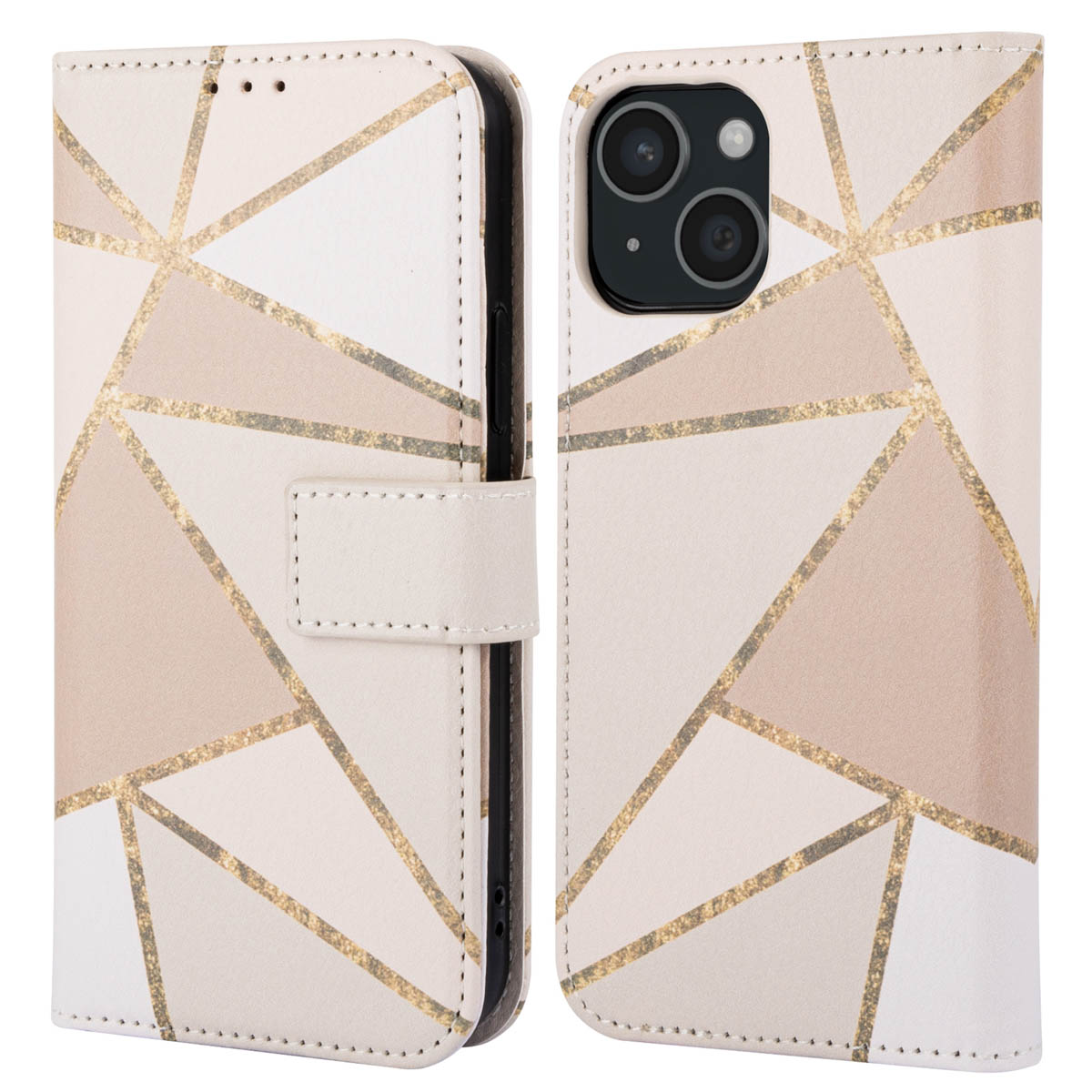 imoshion Design Bookcase voor de Apple iPhone 15 - Beige Graphic