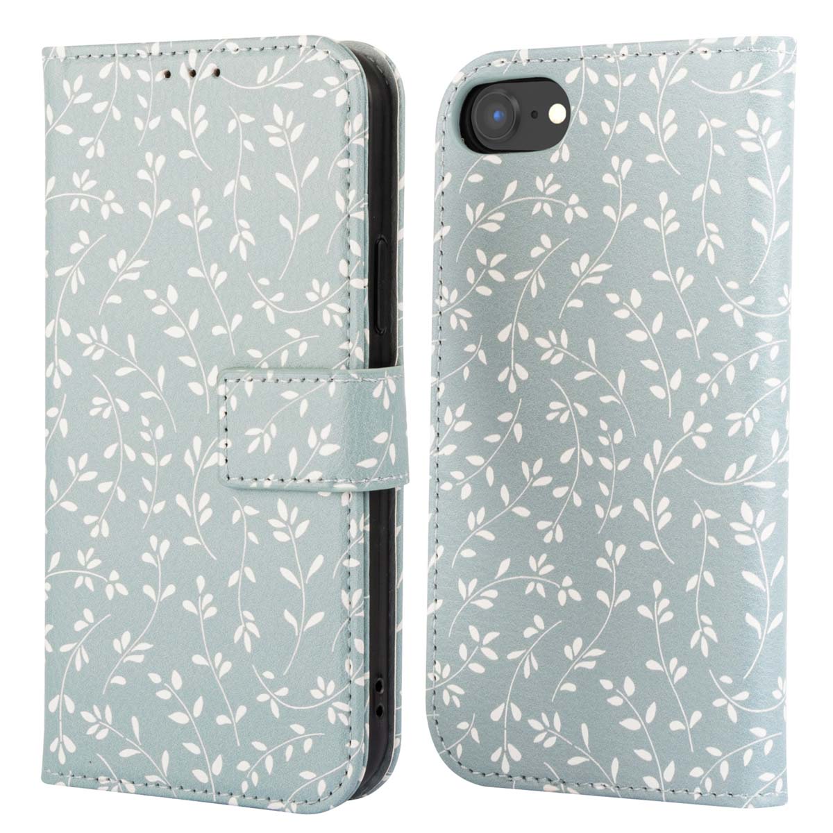 imoshion Design Bookcase voor de Apple iPhone 17e / 16e - Smoke Green Flowers