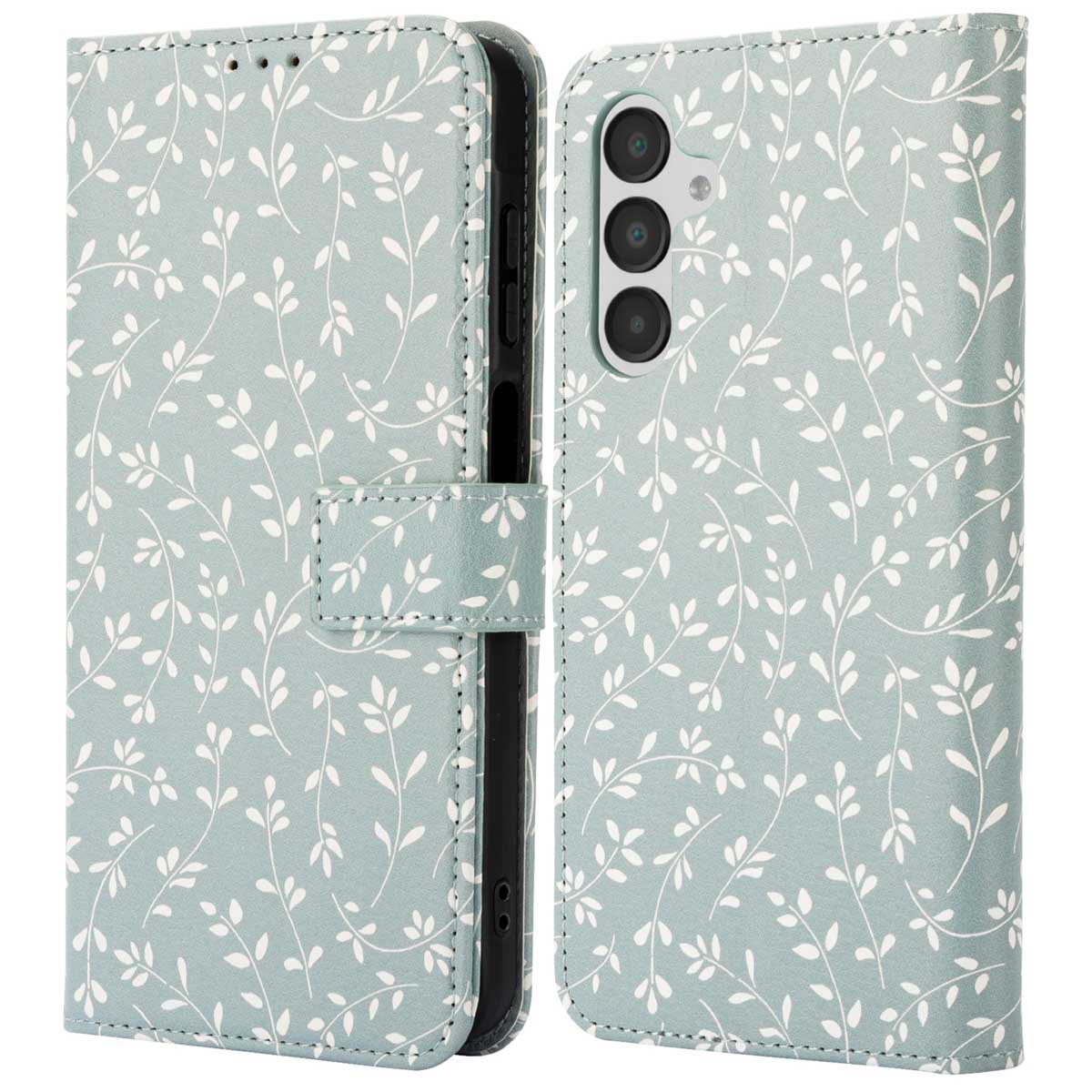 imoshion Design Bookcase voor de Samsung Galaxy A16 - Smoke Green Flowers