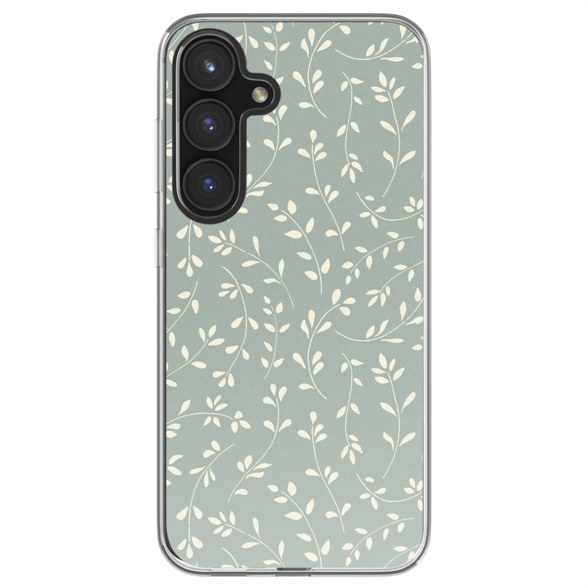 imoshion Hoesje - Geschikt voor Samsung Galaxy S24 FE - Design hoesje - Smoke Green Flowers
