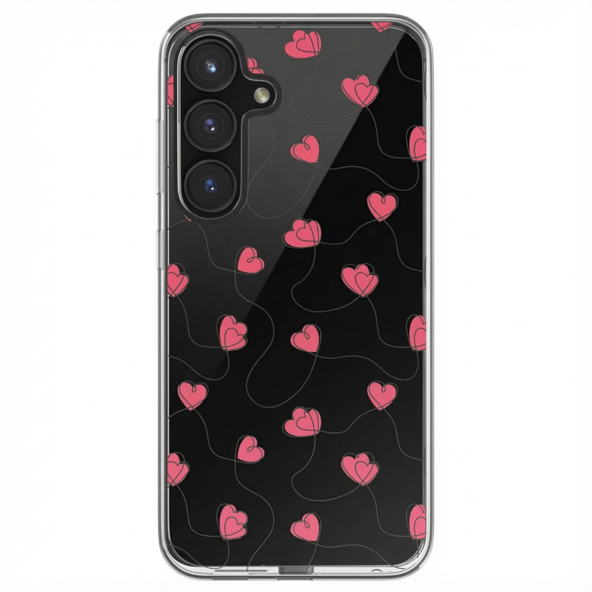 imoshion Hoesje - Geschikt voor Samsung Galaxy S24 FE - Design hoesje - Dusty Rose Connected Hearts