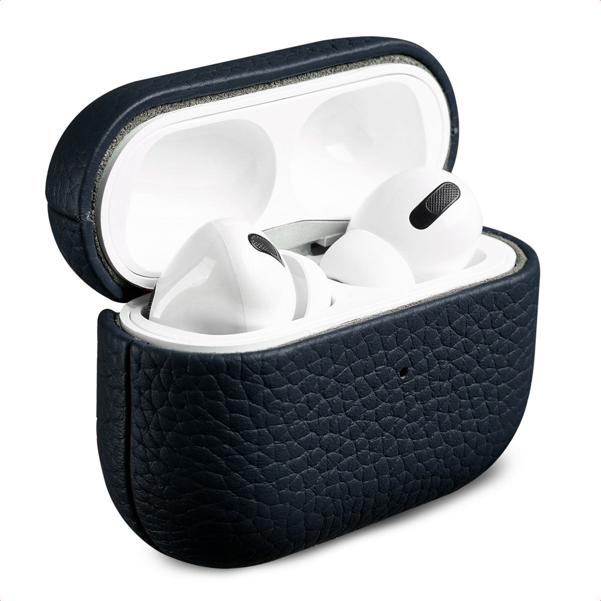Accezz Coque en cuir véritable Apple Airpods Pro - Bleu foncé