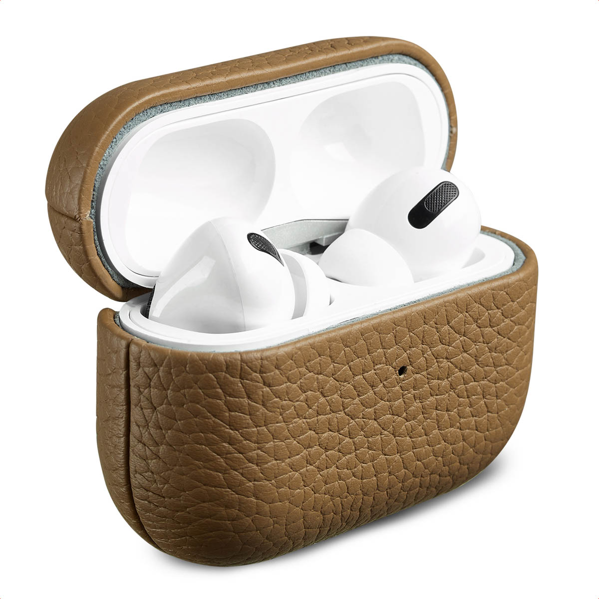 Accezz Echt Leren Case voor de  Apple Airpods Pro - Taupe