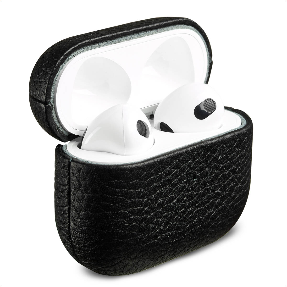 Accezz Coque en cuir véritable Apple Airpods 3 - Noir