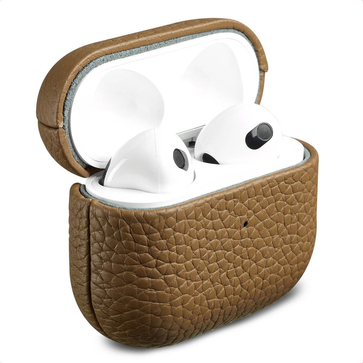 Accezz Echt Leren Case voor de Apple Airpods 3 - Taupe