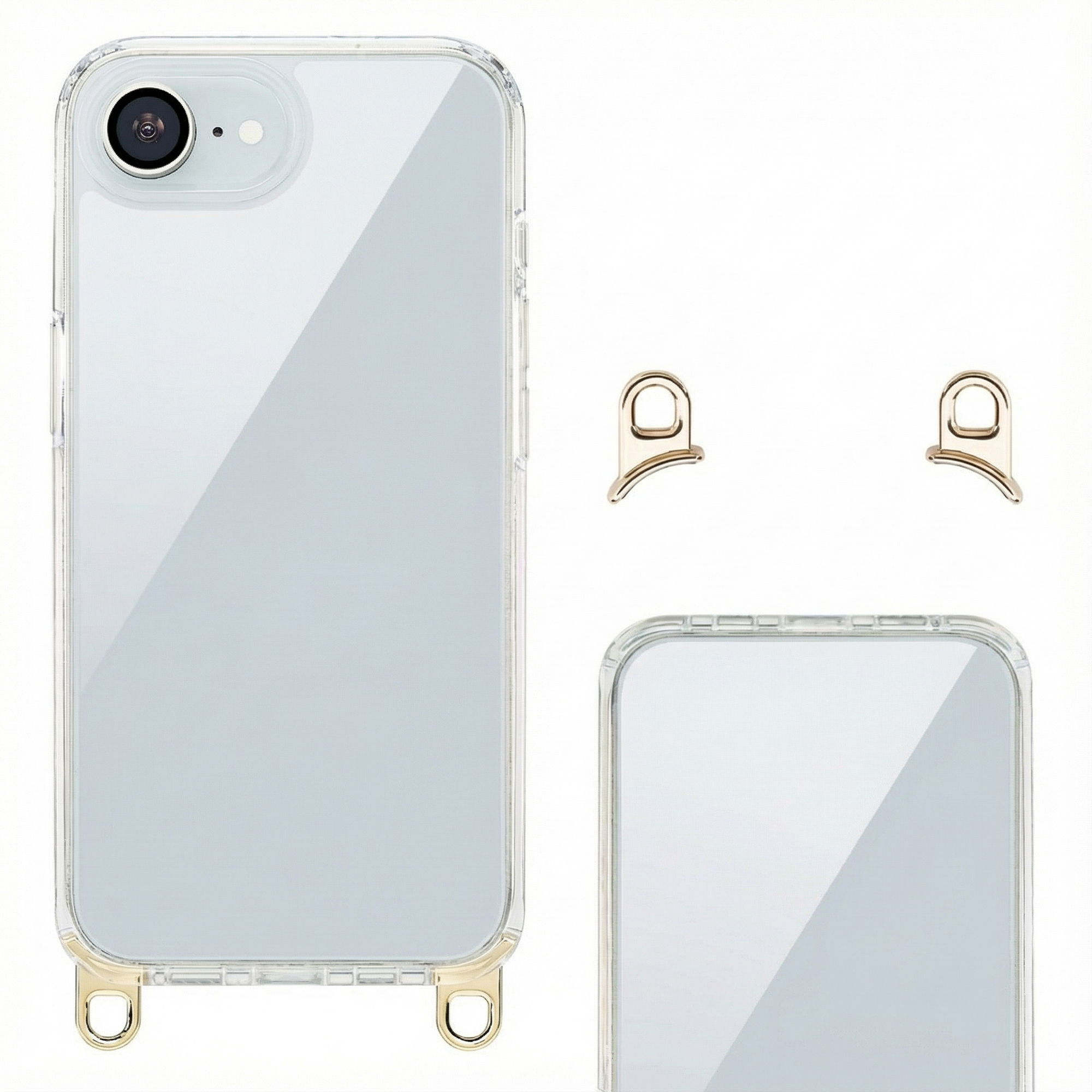 Selencia Backcover met afneembare haakjes voor de Apple iPhone 17e / 16e - Transparant