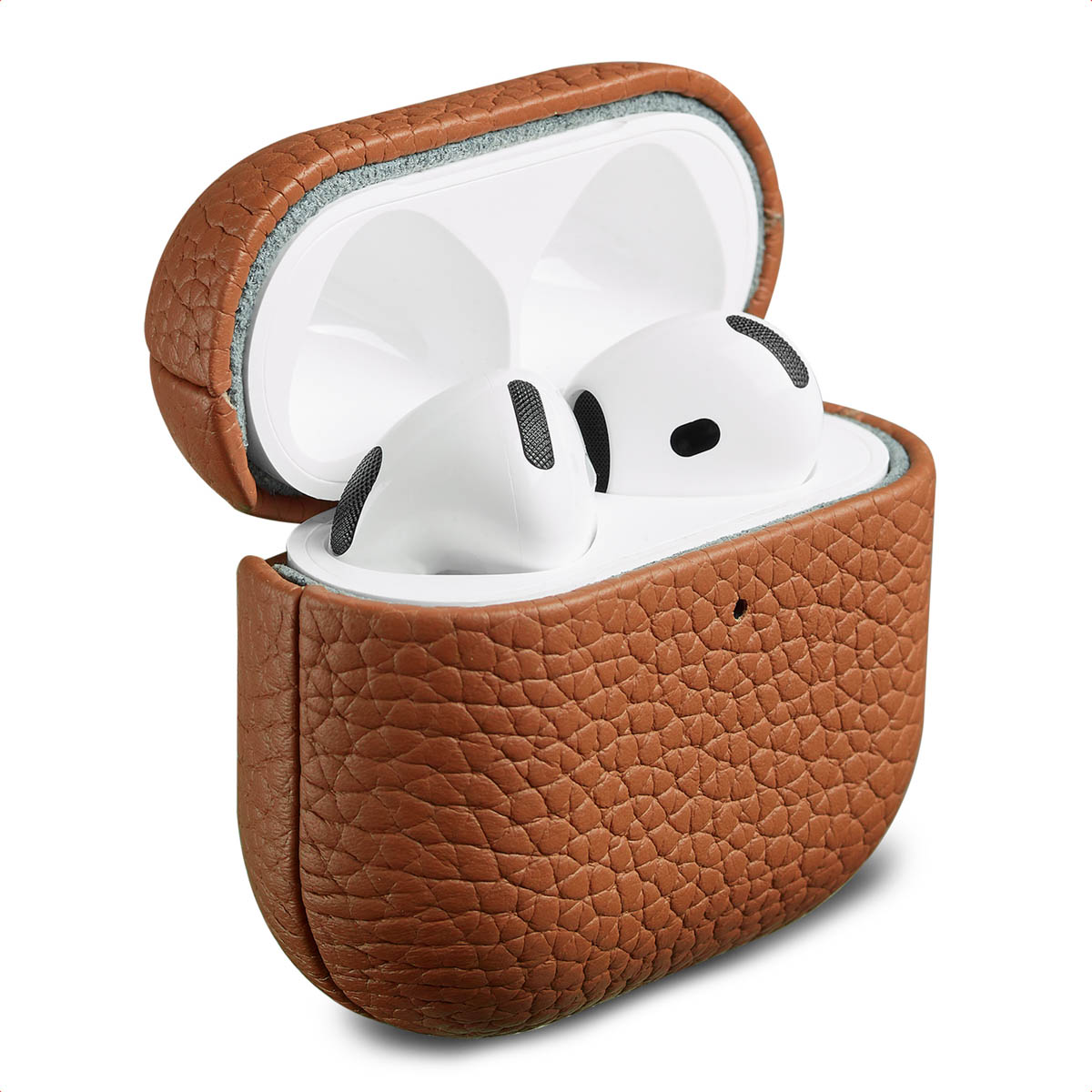 Accezz Echt Leren Case voor de  Apple Airpods 4 - Cognac