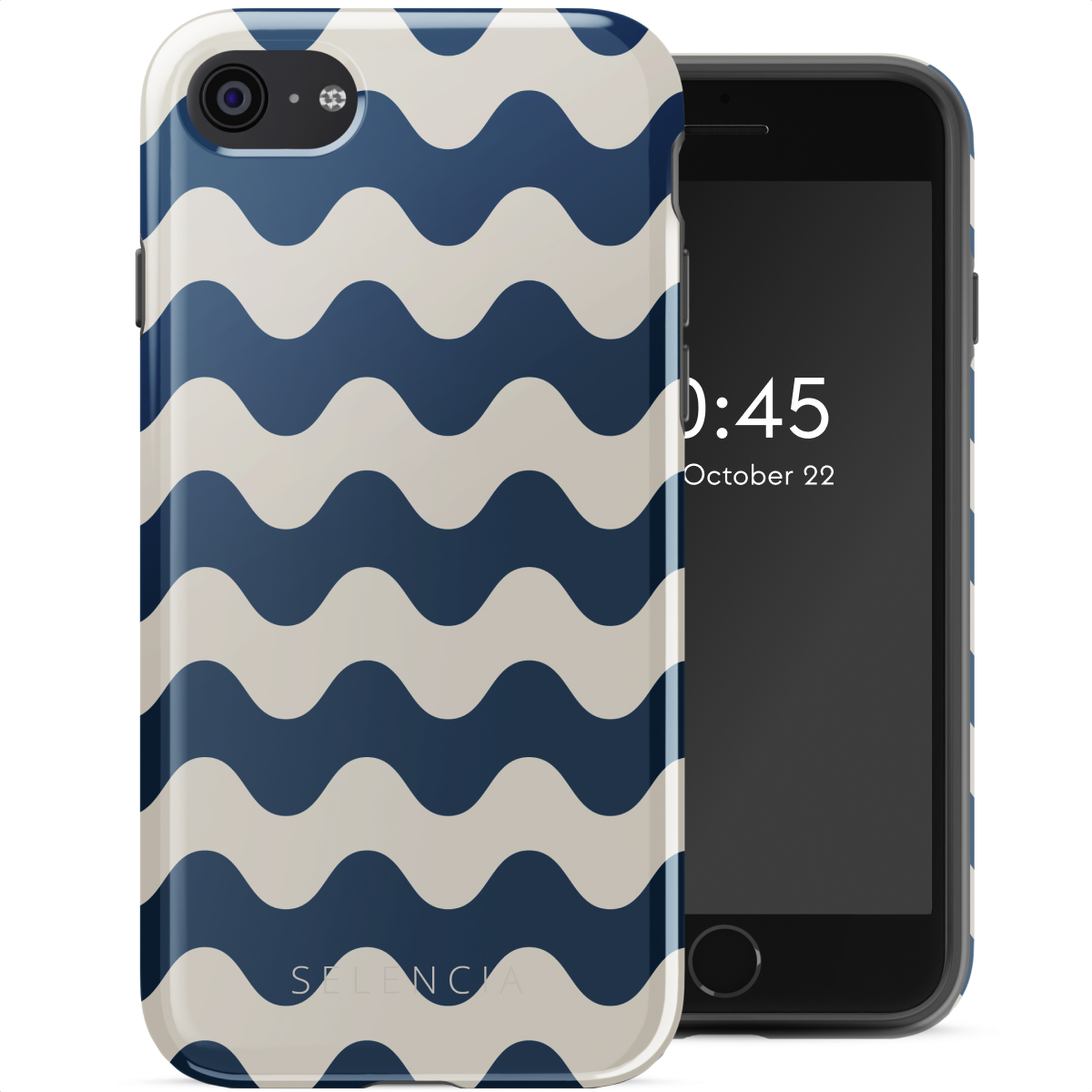 Selencia Coque arrière Vivid Apple iPhone SE (2022 / 2020) / 8 / 7 - Wave Vibes Classic Blue