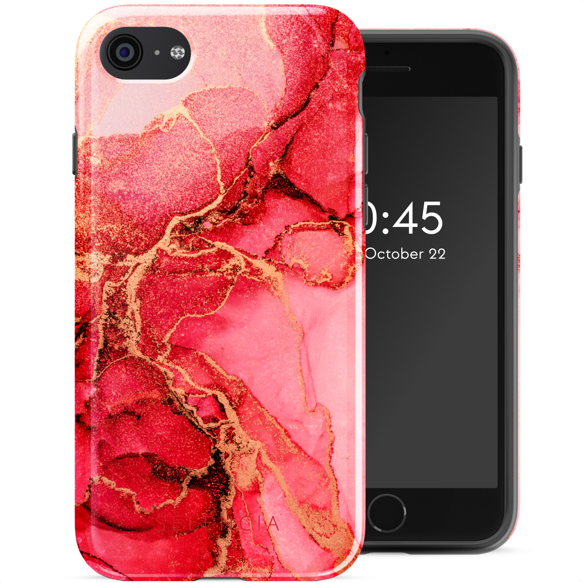 Selencia Coque arrière Vivid Apple iPhone SE (2022 / 2020) / 8 / 7 - Rosy Marble