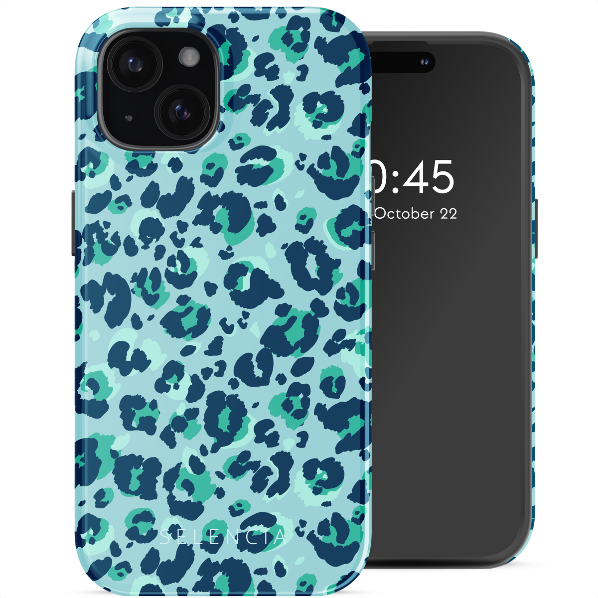 Selencia Coque arrière Vivid avec MagSafe Apple iPhone 15 - Wild Spots Light Blue