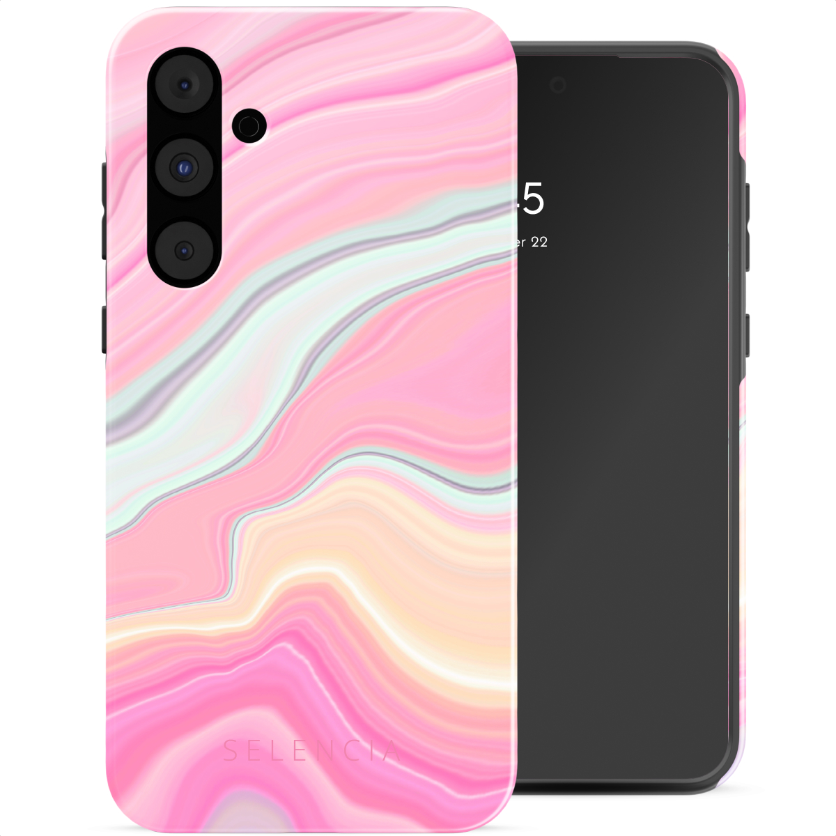 Selencia Vivid Backcover voor de Samsung Galaxy A55 - Pastel Lipstick Marble