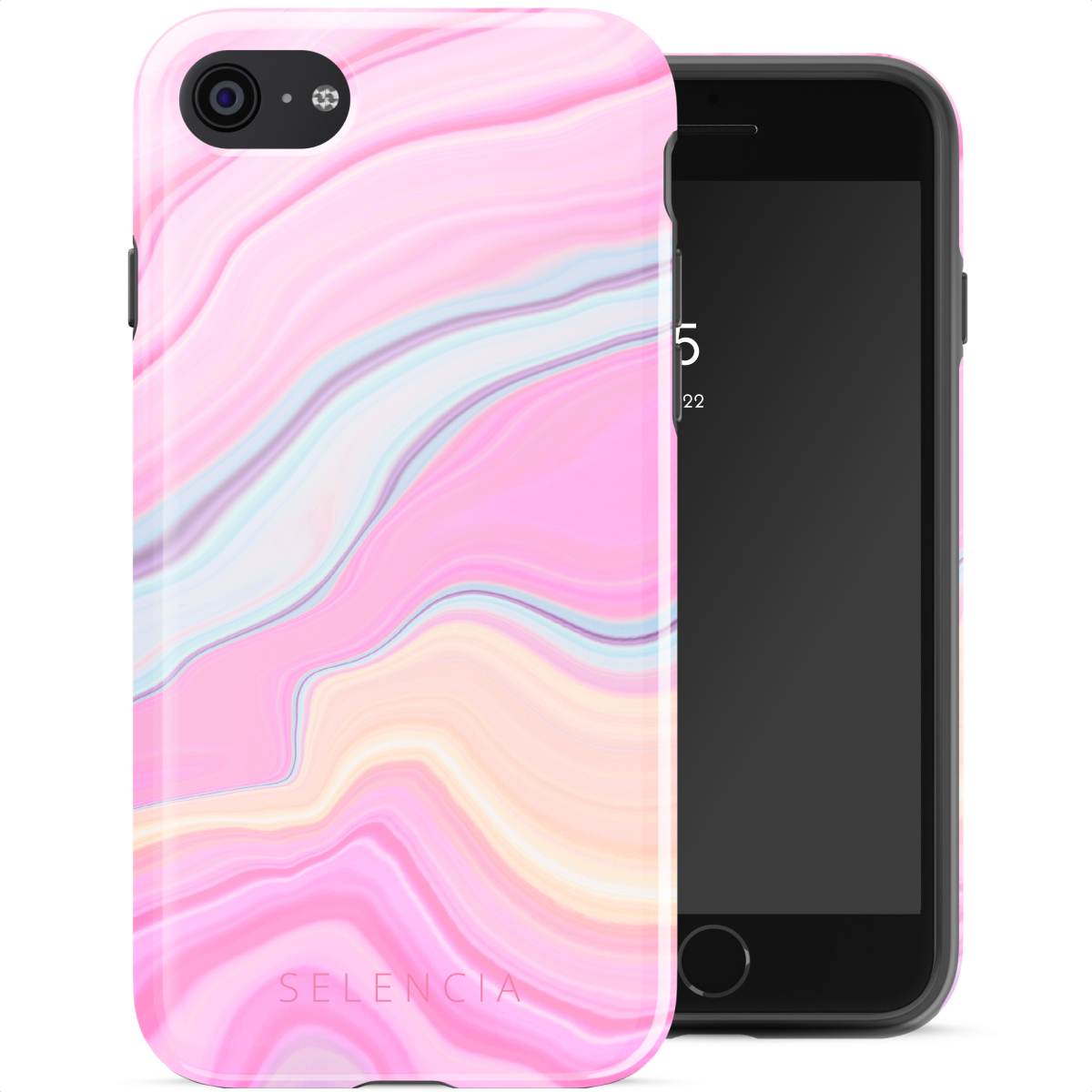Selencia Coque arrière Vivid Apple iPhone SE (2022 / 2020) / 8 / 7 - Pastel Lipstick Marble