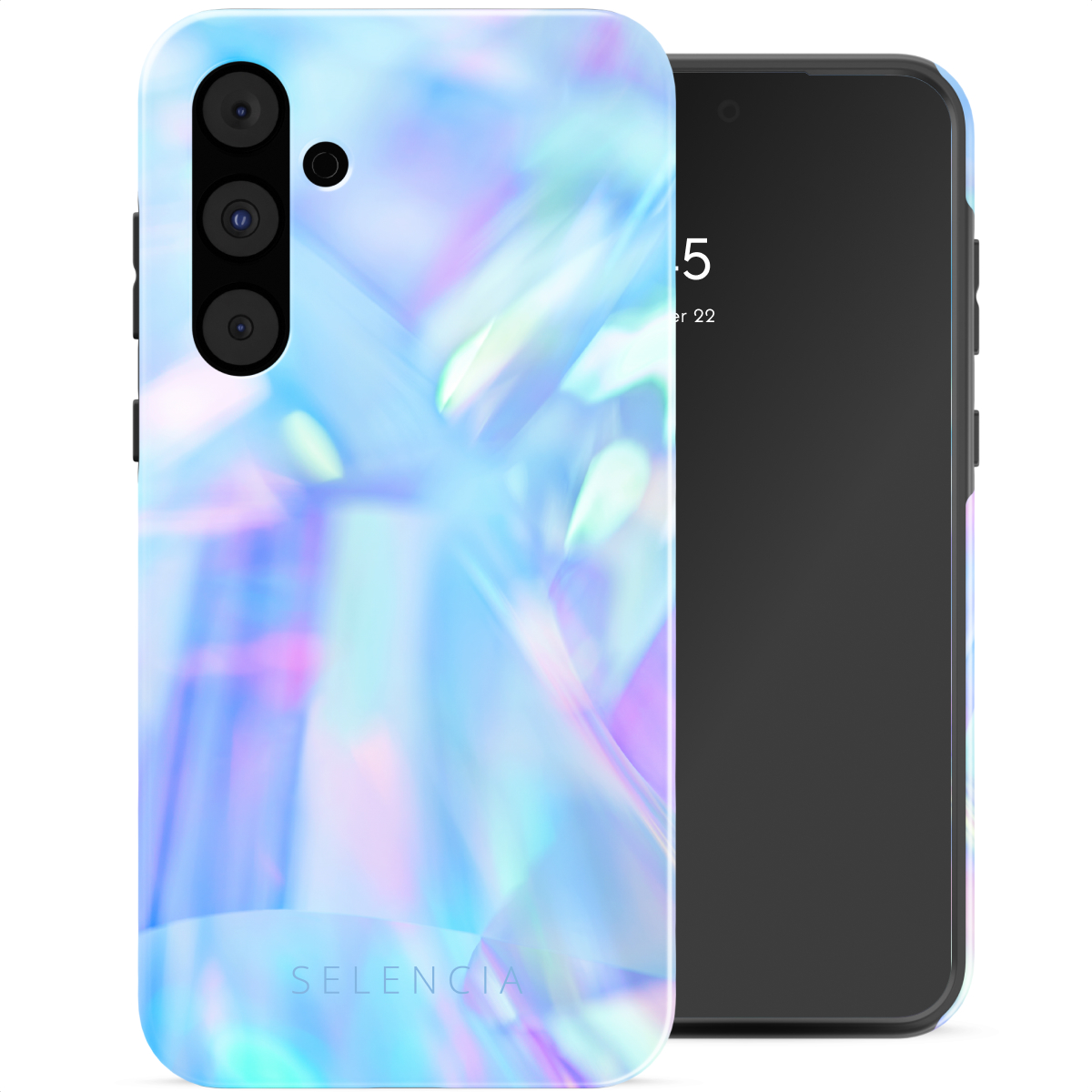 Selencia Vivid Backcover voor de Samsung Galaxy A55 - Holographic Blue Dream