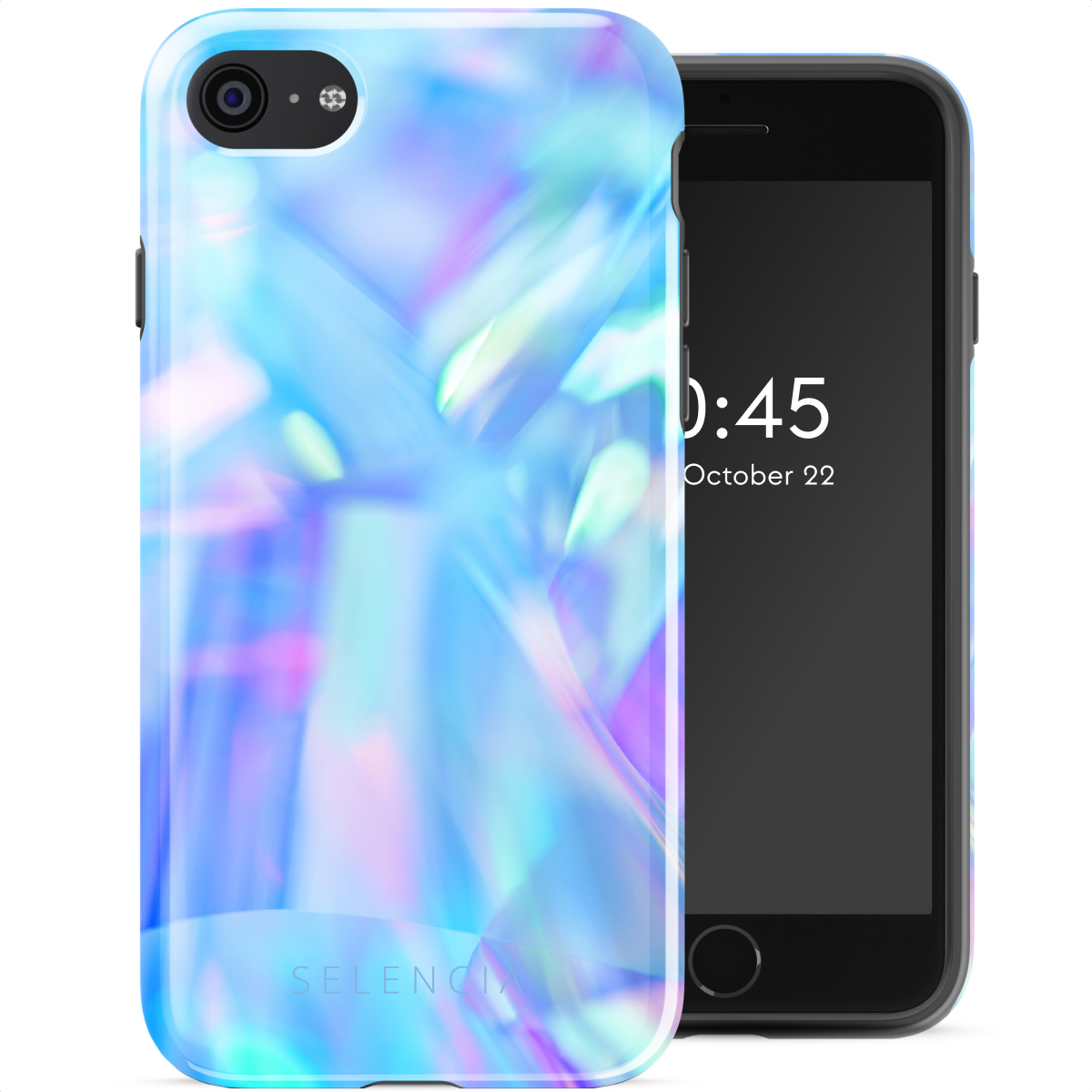 Selencia Coque arrière Vivid Apple iPhone SE (2022 / 2020) / 8 / 7 - Holographic Blue Dream