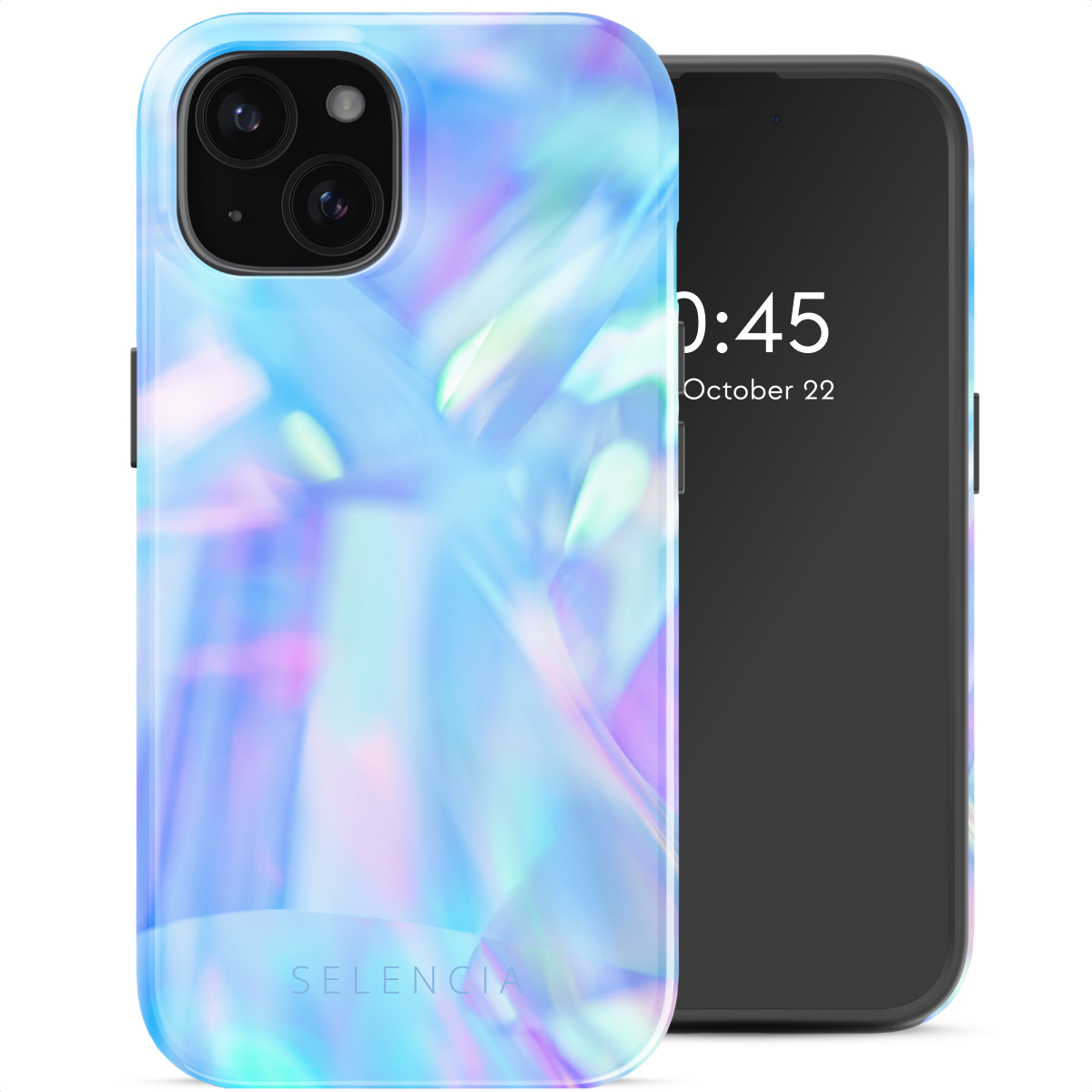 Selencia Coque arrière Vivid avec MagSafe Apple iPhone 15 - Holographic Blue Dream