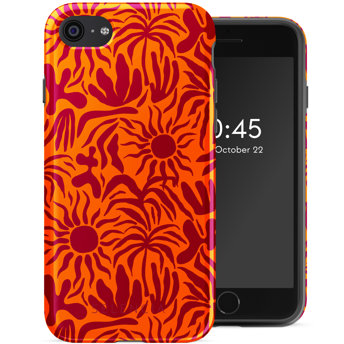 Selencia Coque arrière Vivid Apple iPhone SE (2022 / 2020) / 8 / 7 - Tropical Vibes Apricot