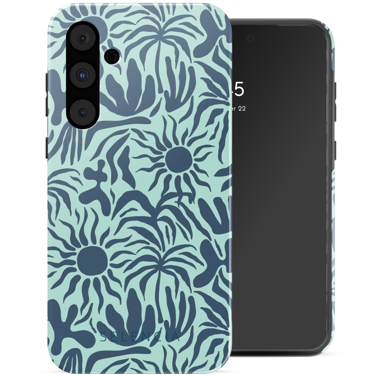 Selencia Coque arrière Vivid Samsung Galaxy A55 - Tropical Vibes Light Blue