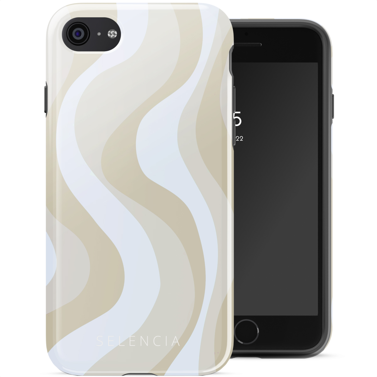 Selencia Coque arrière Vivid Apple iPhone SE (2022 / 2020) / 8 / 7 - Desert Waves Beige