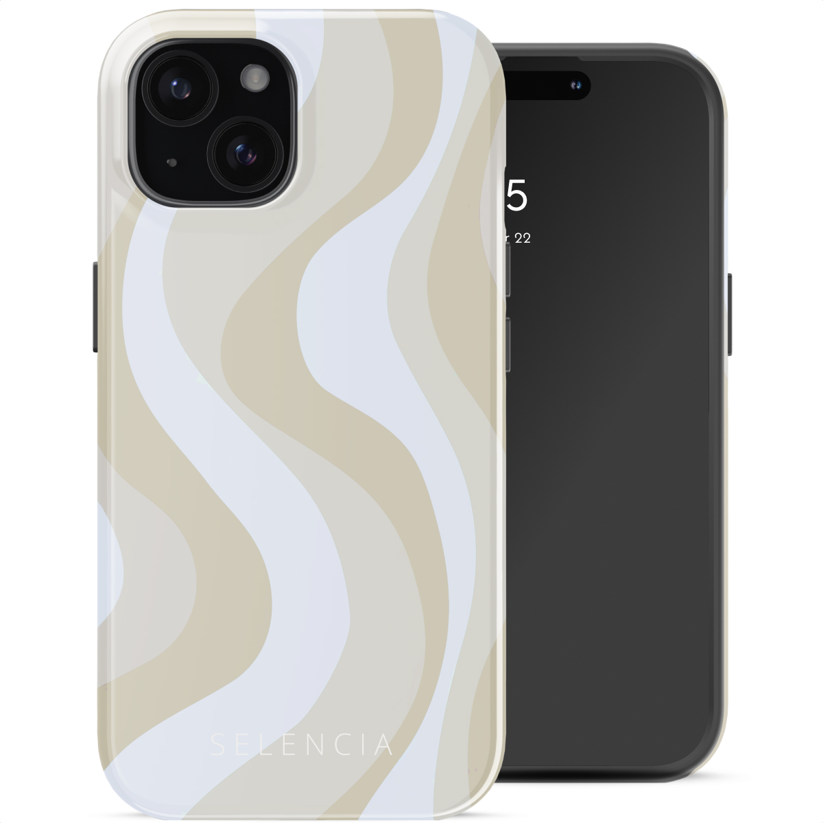 Selencia Coque arrière Vivid avec MagSafe Apple iPhone 15 - Desert Waves Beige