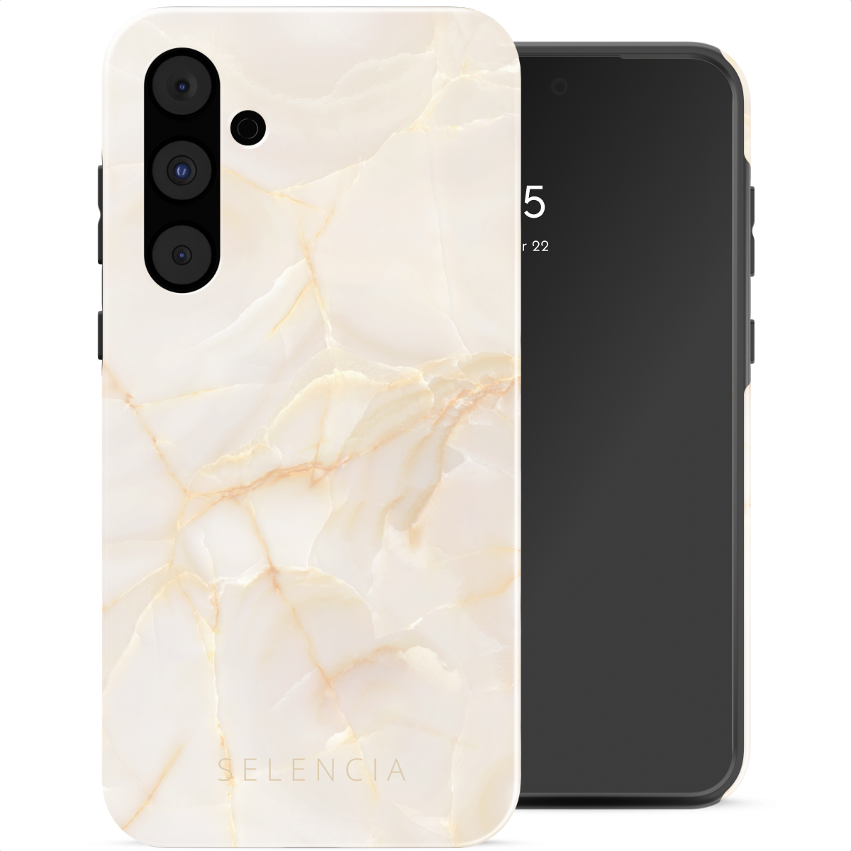 Selencia Coque arrière Vivid Samsung Galaxy A55 - Golden Beige Marble