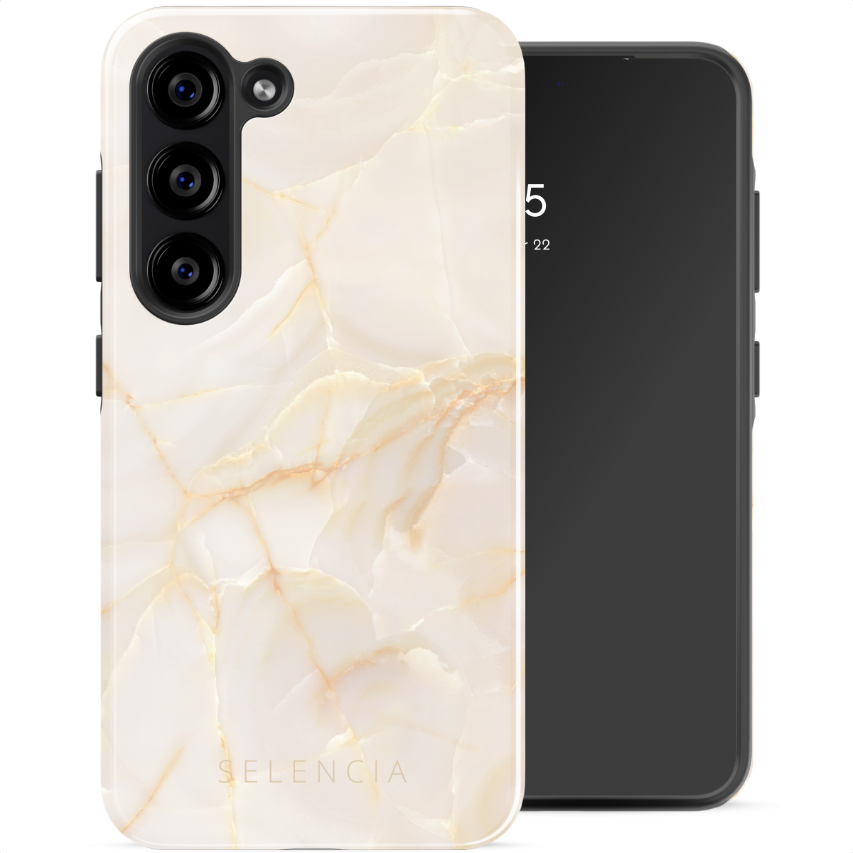 Selencia Coque arrière Vivid Samsung Galaxy S23 - Golden Beige Marble