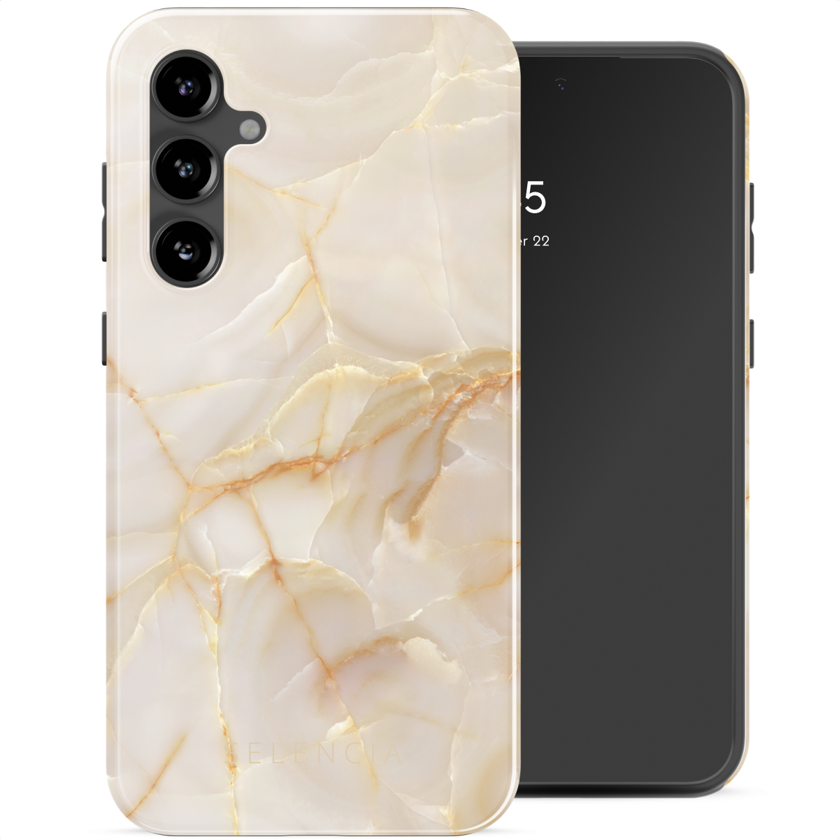 Selencia Coque arrière Vivid Samsung Galaxy S23 FE - Golden Beige Marble