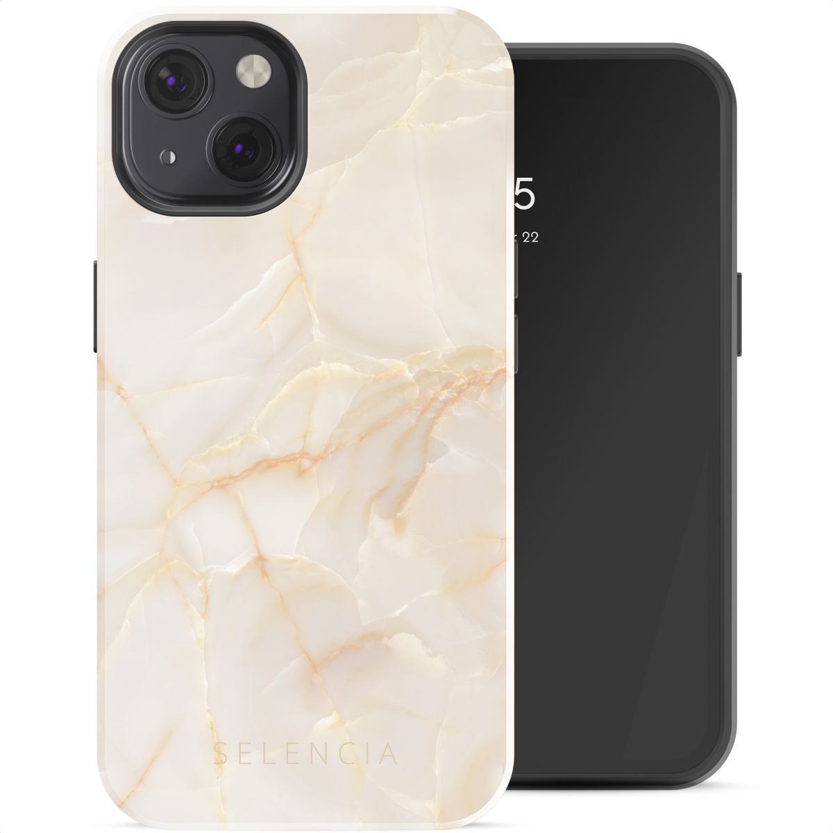Selencia Coque arrière Vivid avec MagSafe Apple iPhone 13 - Golden Beige Marble