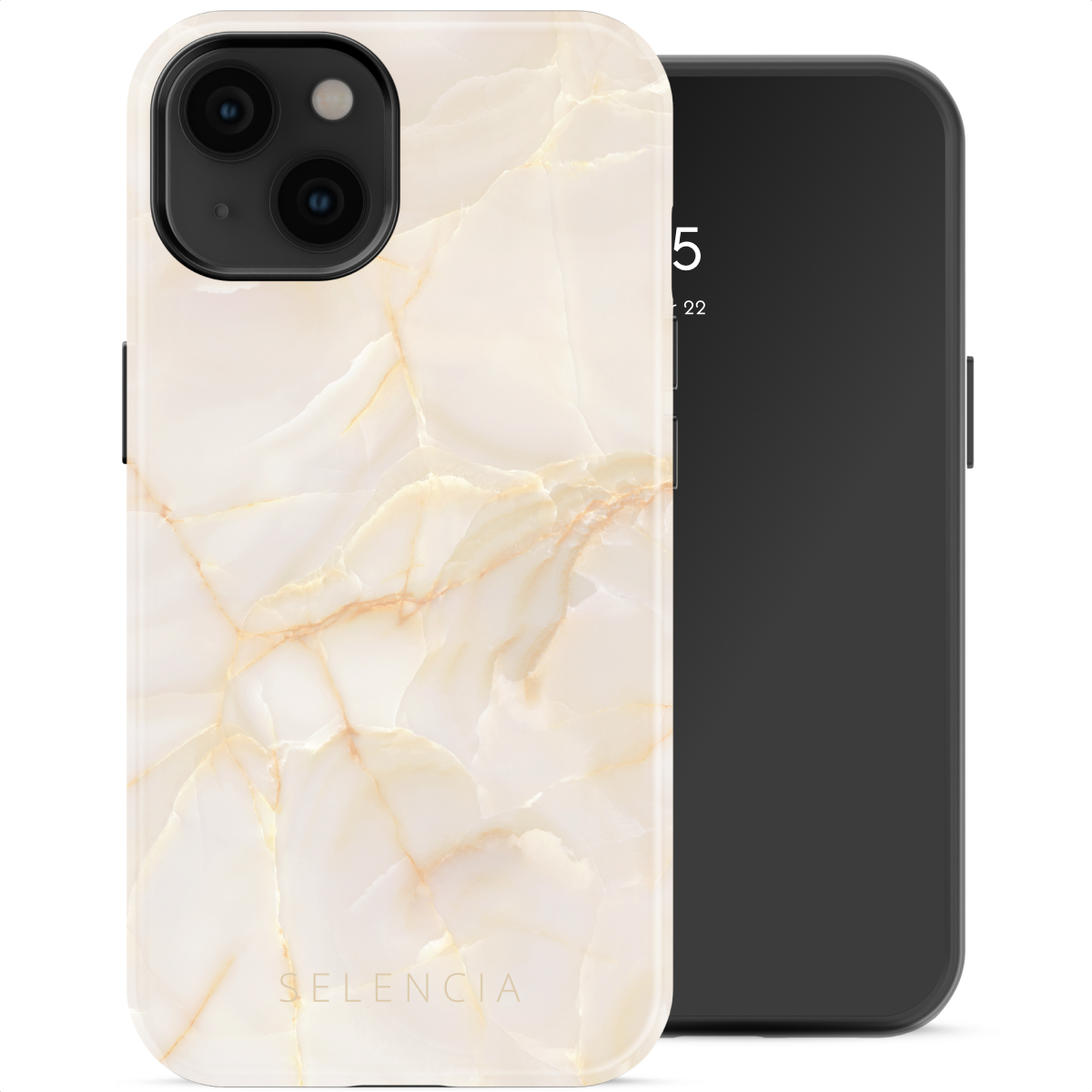 Selencia Coque arrière Vivid avec MagSafe Apple iPhone 14 - Golden Beige Marble