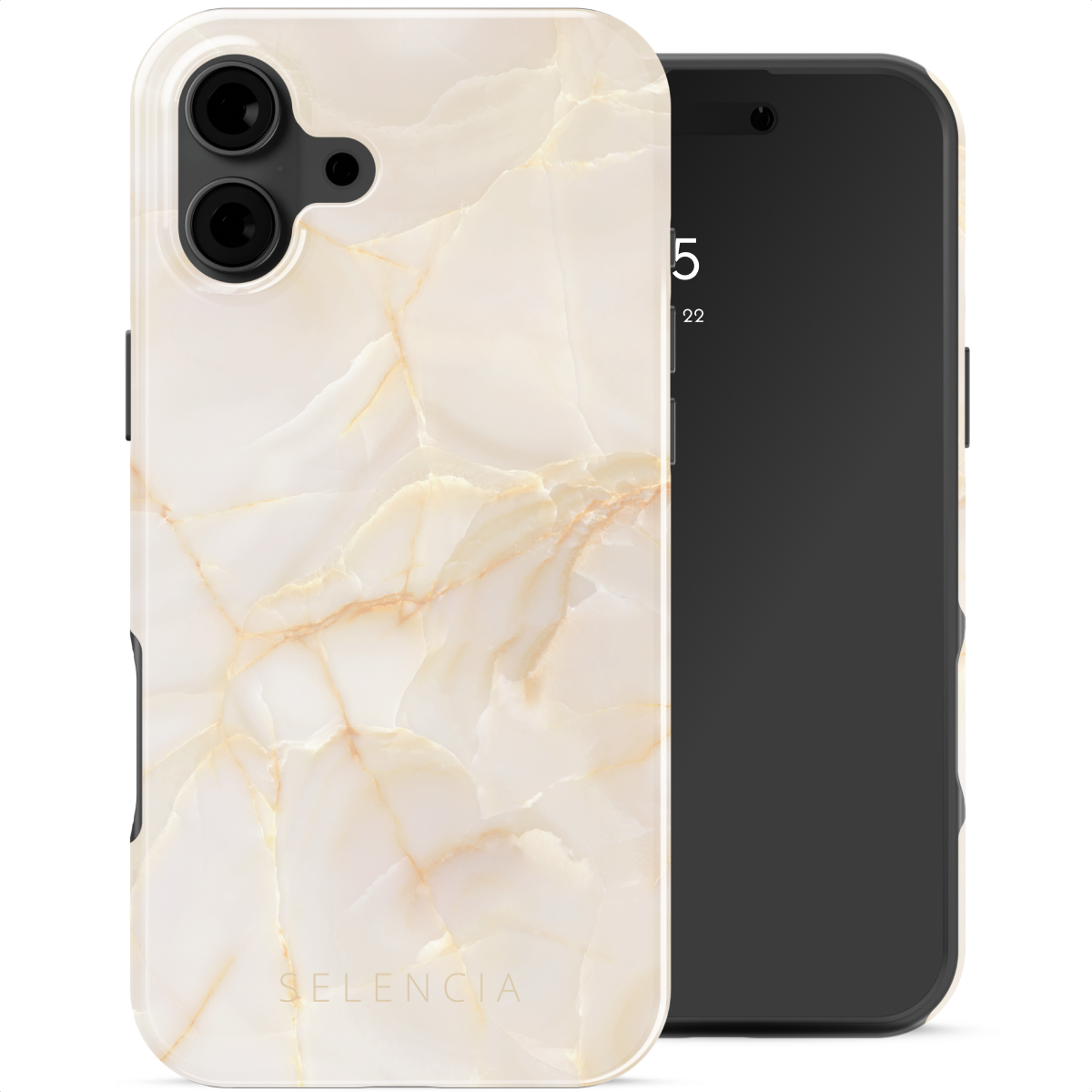 Selencia Coque arrière Vivid avec MagSafe Apple iPhone 16 - Golden Beige Marble
