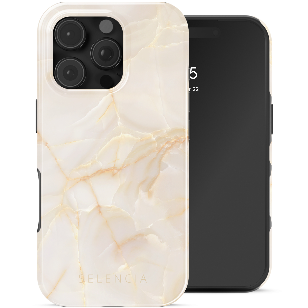 Selencia Coque arrière Vivid avec MagSafe Apple iPhone 16 Pro - Golden Beige Marble