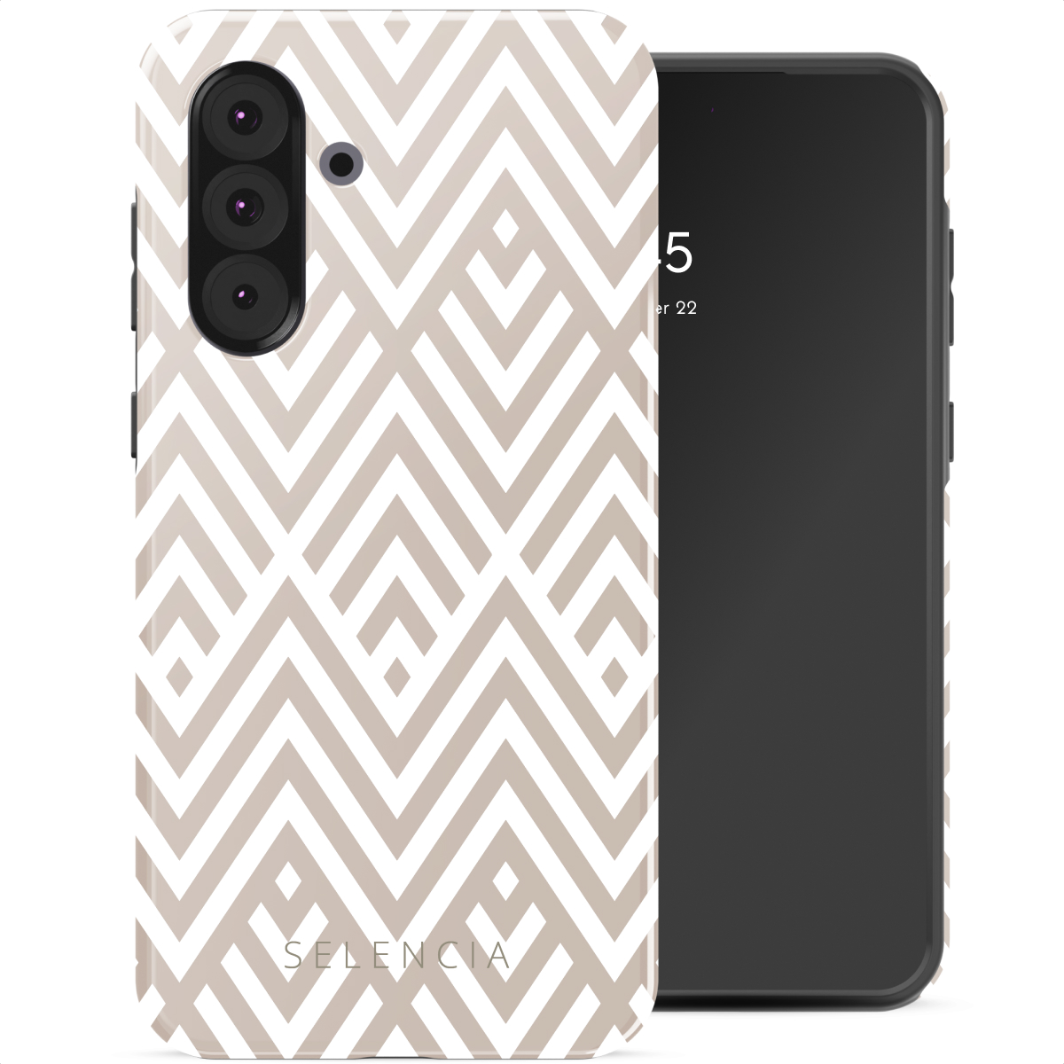 Selencia Vivid Backcover voor de Samsung Galaxy A36 / A56 - Beige Zigzag