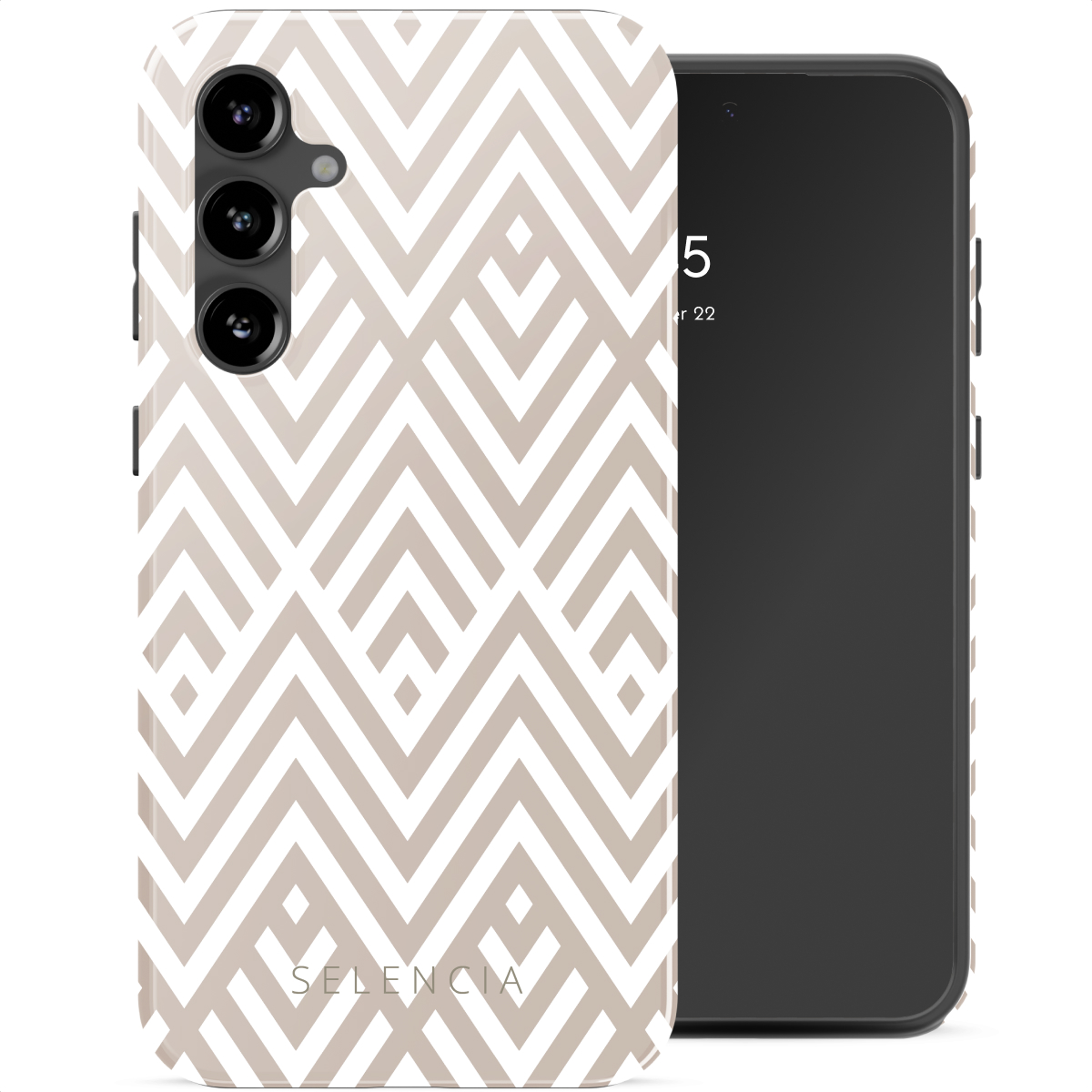 Selencia Coque arrière Vivid Samsung Galaxy S23 FE - Beige Zigzag