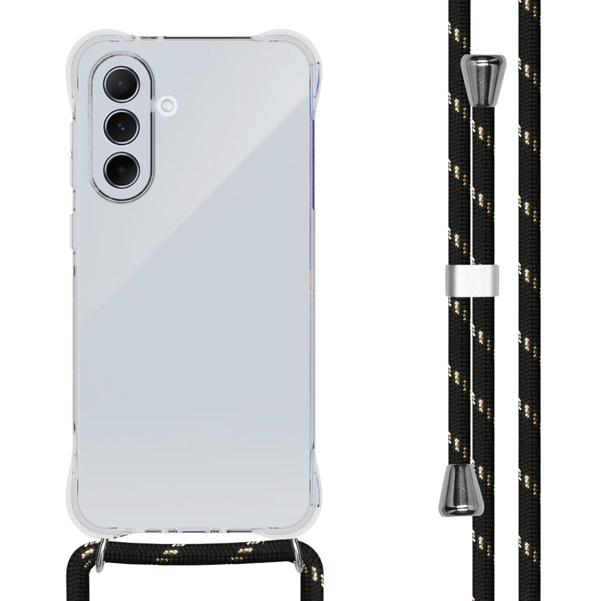 imoshion Coque arrière Transparente avec cordon Samsung Galaxy A56 - Noir / Or