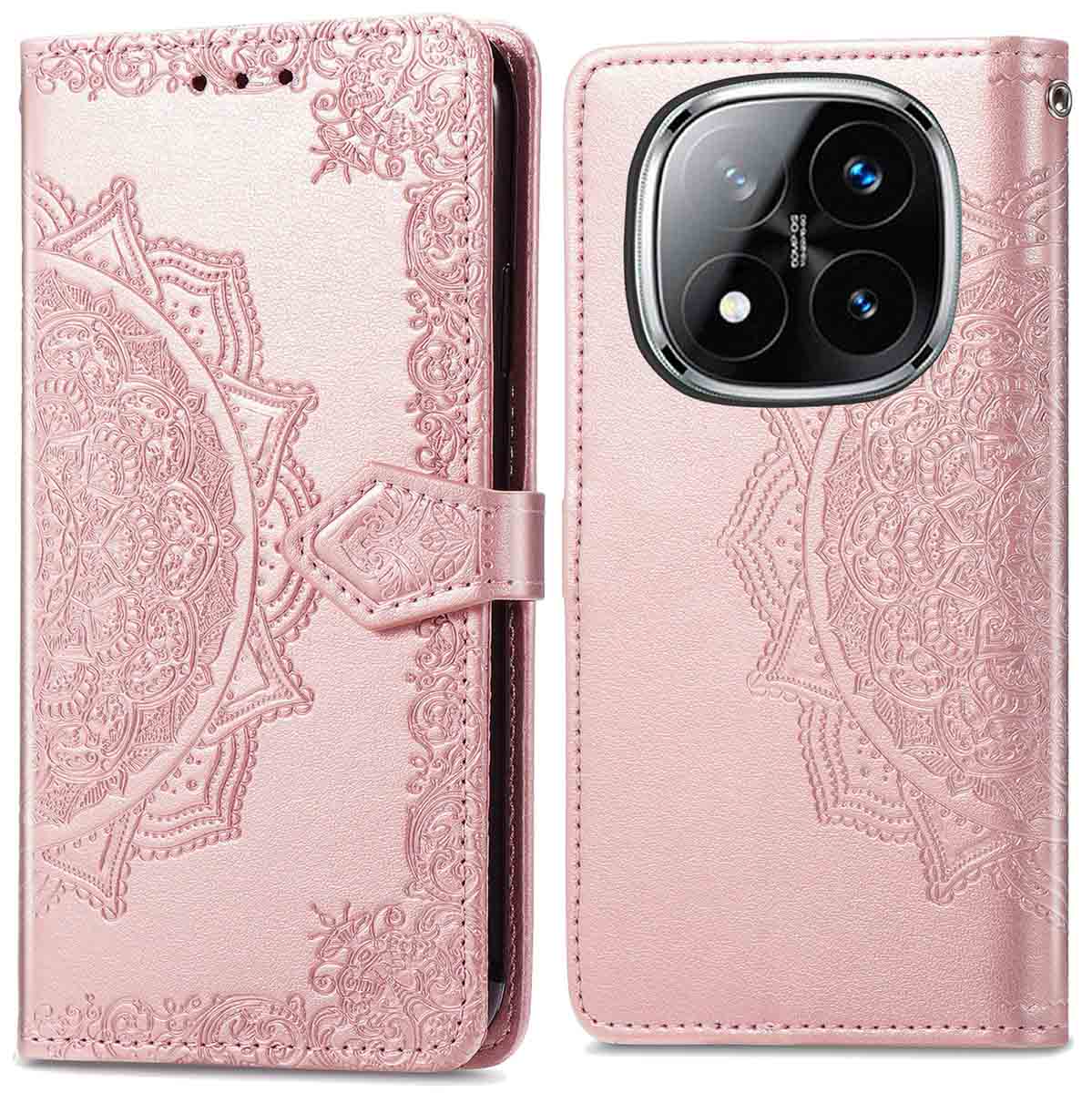 imoshion Mandala Bookcase voor de Xiaomi Redmi Note 14 Pro Plus (5G) - Rosé Goud