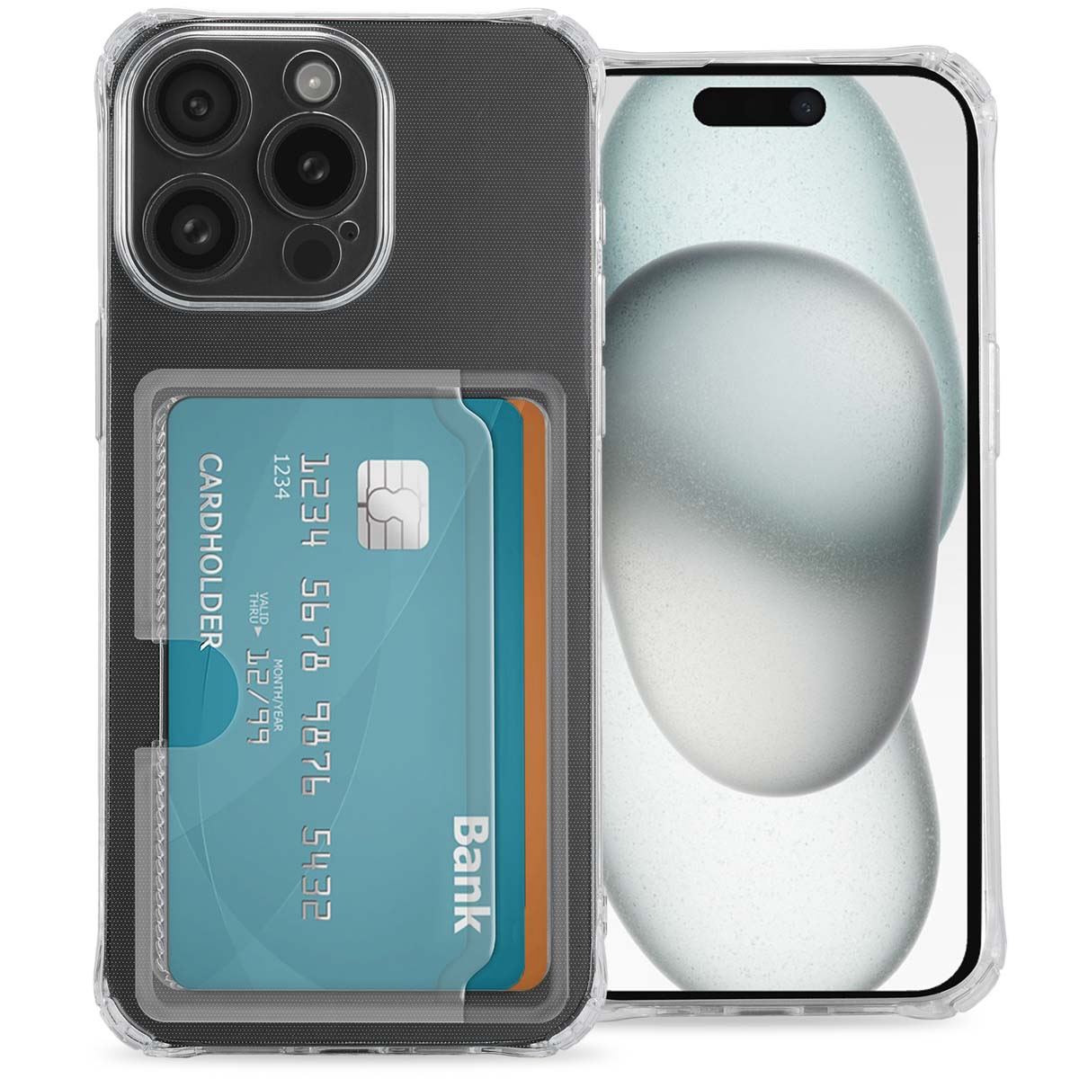 imoshion Coque silicone avec porte-cartes Apple iPhone 15 - Transparent